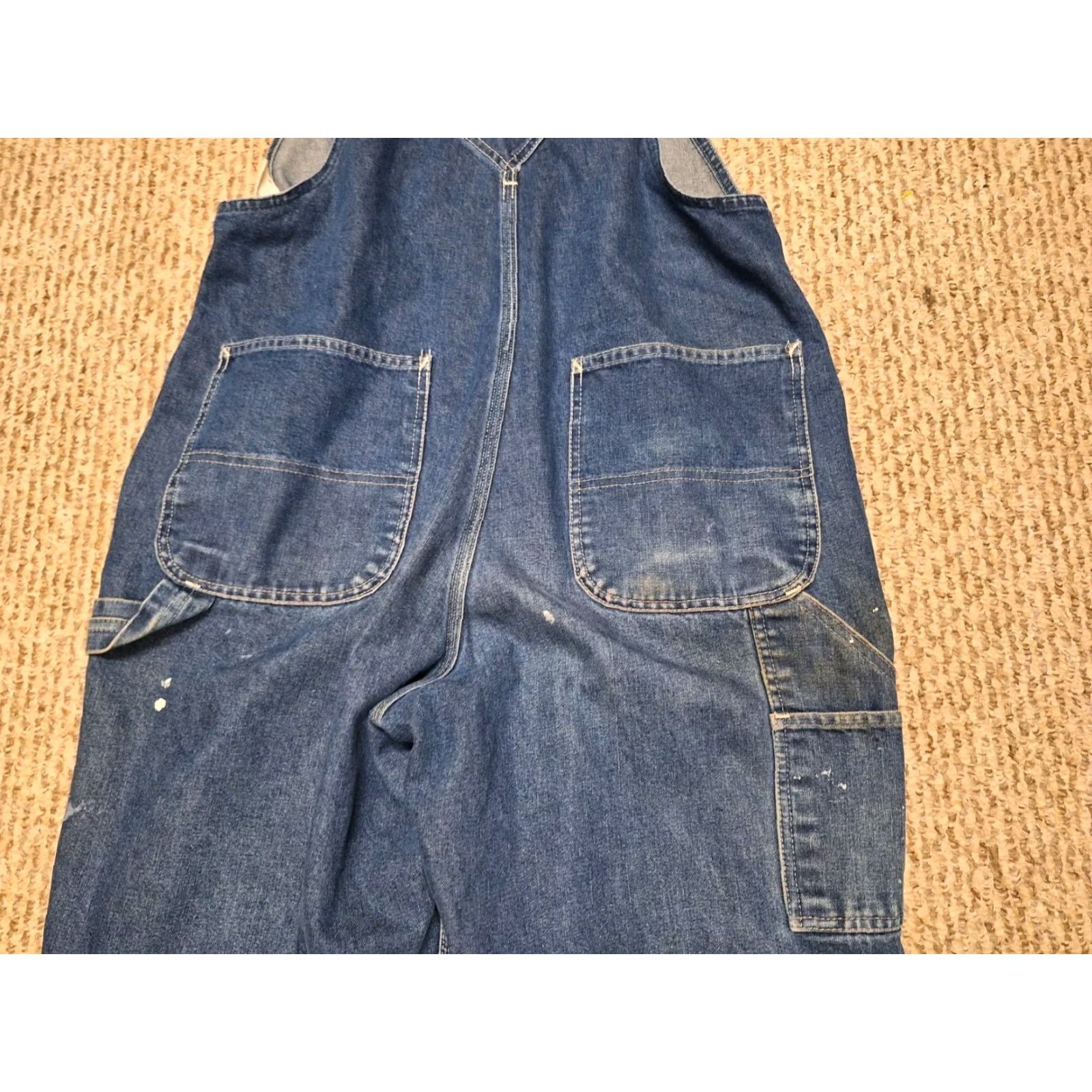Denime Vintage Roebuck & Co. Denim Carpenter Jeans Overalls 90s Distressed Dark Blue 40 Mens Regular 40s Paint Size US 40 / EU 56 - 7 Thumbnail