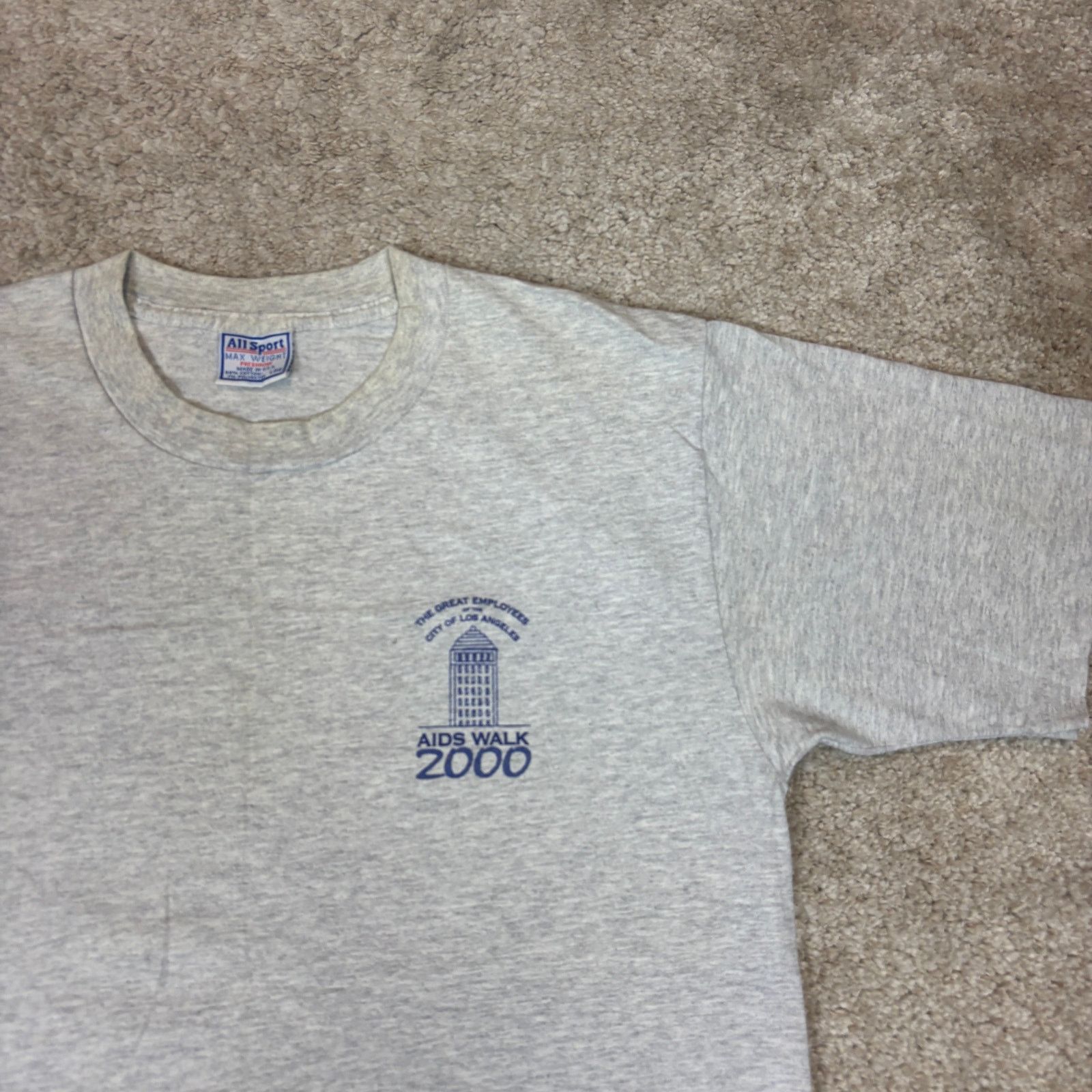 All Sport × Vintage Vintage AIDS Walk 2000 Los Angeles Single Stitch Shirt Large Size US L / EU 52-54 / 3 - 4 Thumbnail
