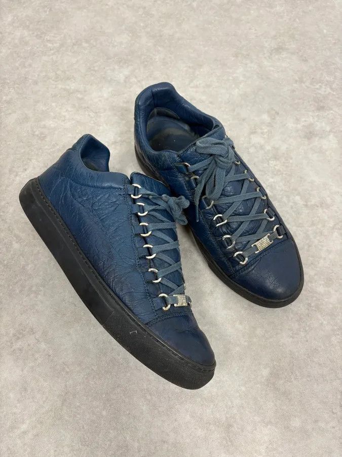 Balenciaga Balenciaga Arena Low Navy Leather Sneakers Size US 8.5 / EU 41-42 - 5 Thumbnail