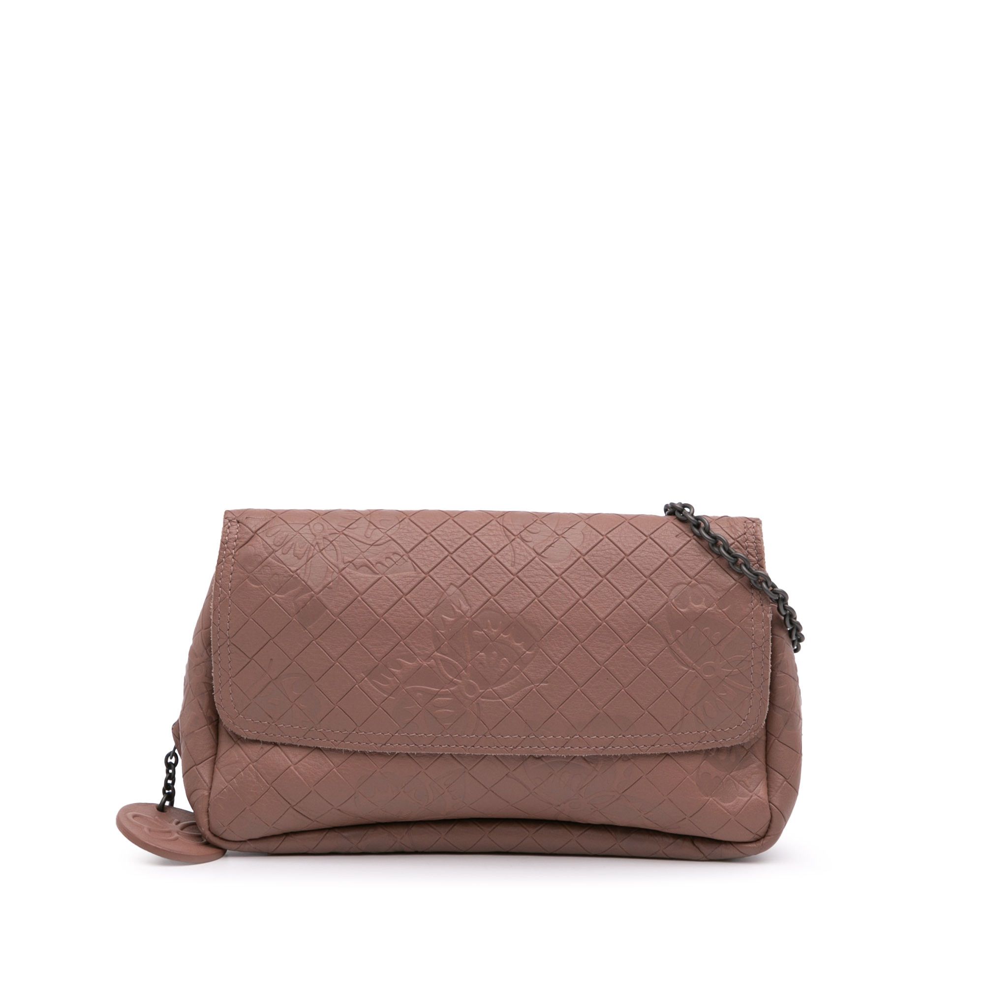 Bottega Veneta Bottega Veneta Small Calfskin Intrecciomirage Embossed Butterfly Chain Crossbody Size ONE SIZE - 1 Thumbnail