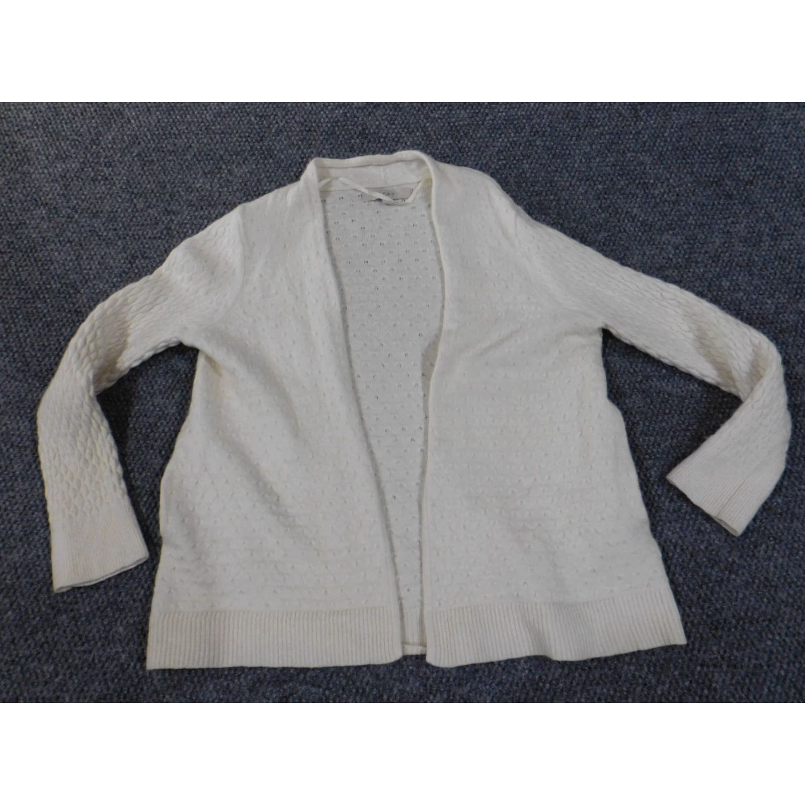 Loft LOFT Cardigan Sweater White L Womens Mock Neck Knit Wool Rayon Stretch Casual Modern Regular Size L / US 10 / IT 46 - 5 Thumbnail