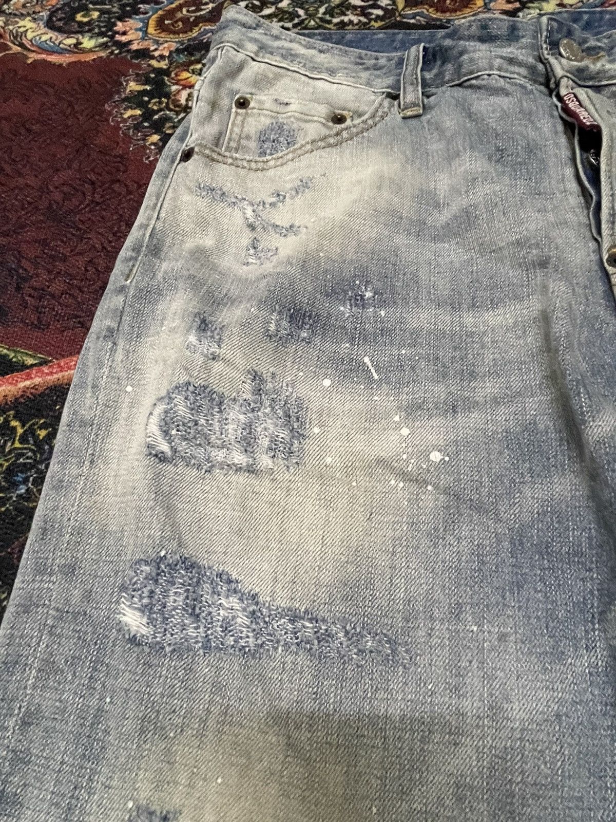 Dsquared2 Dsquared2 Thrashed Punk Light Blue Jeans Size US 33 - 8 Thumbnail