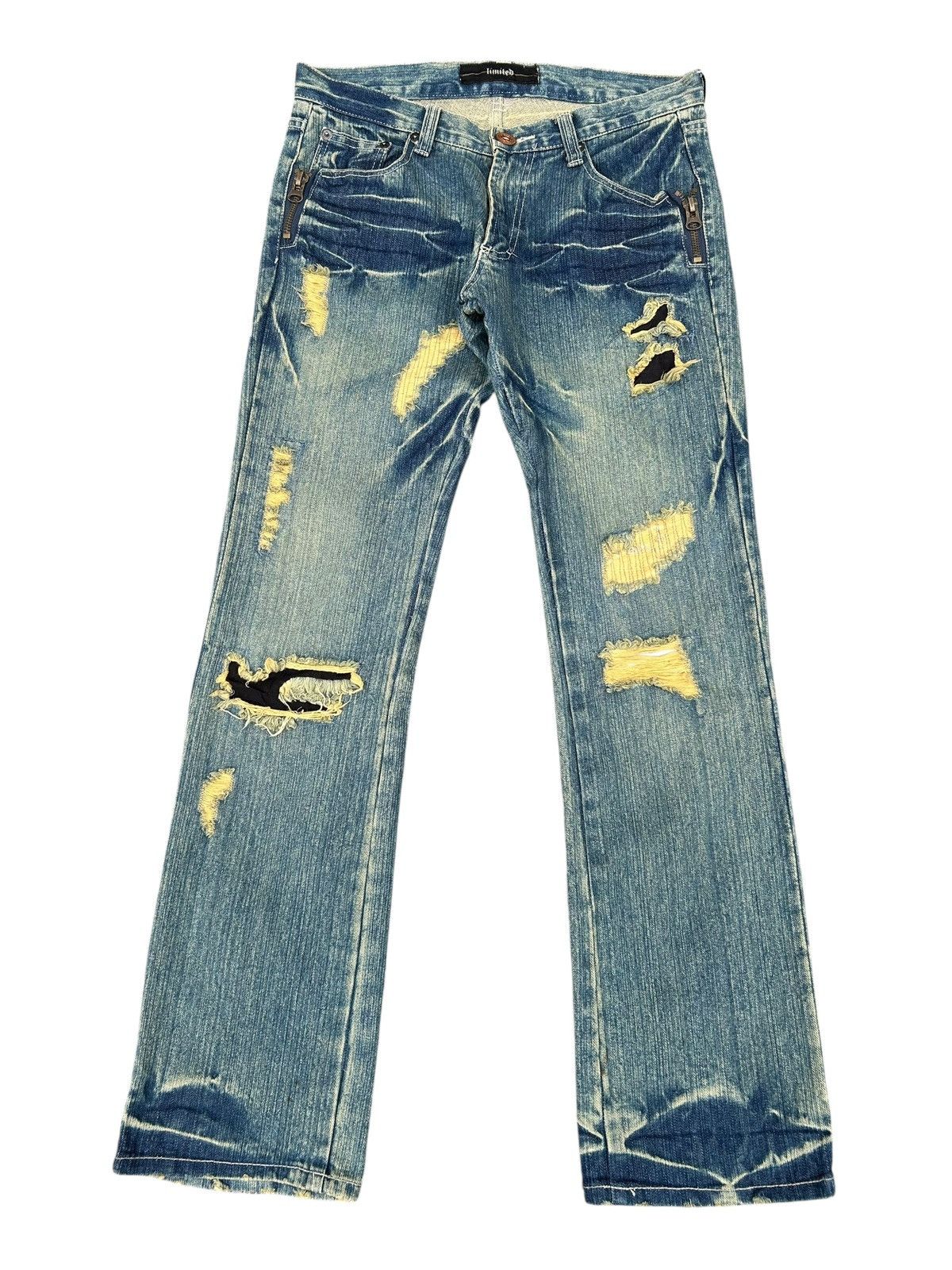 Kapital Japanese Brand limited Punk Bondage Distressed Denim Jeans Size US 32 / EU 48 - 3 Thumbnail