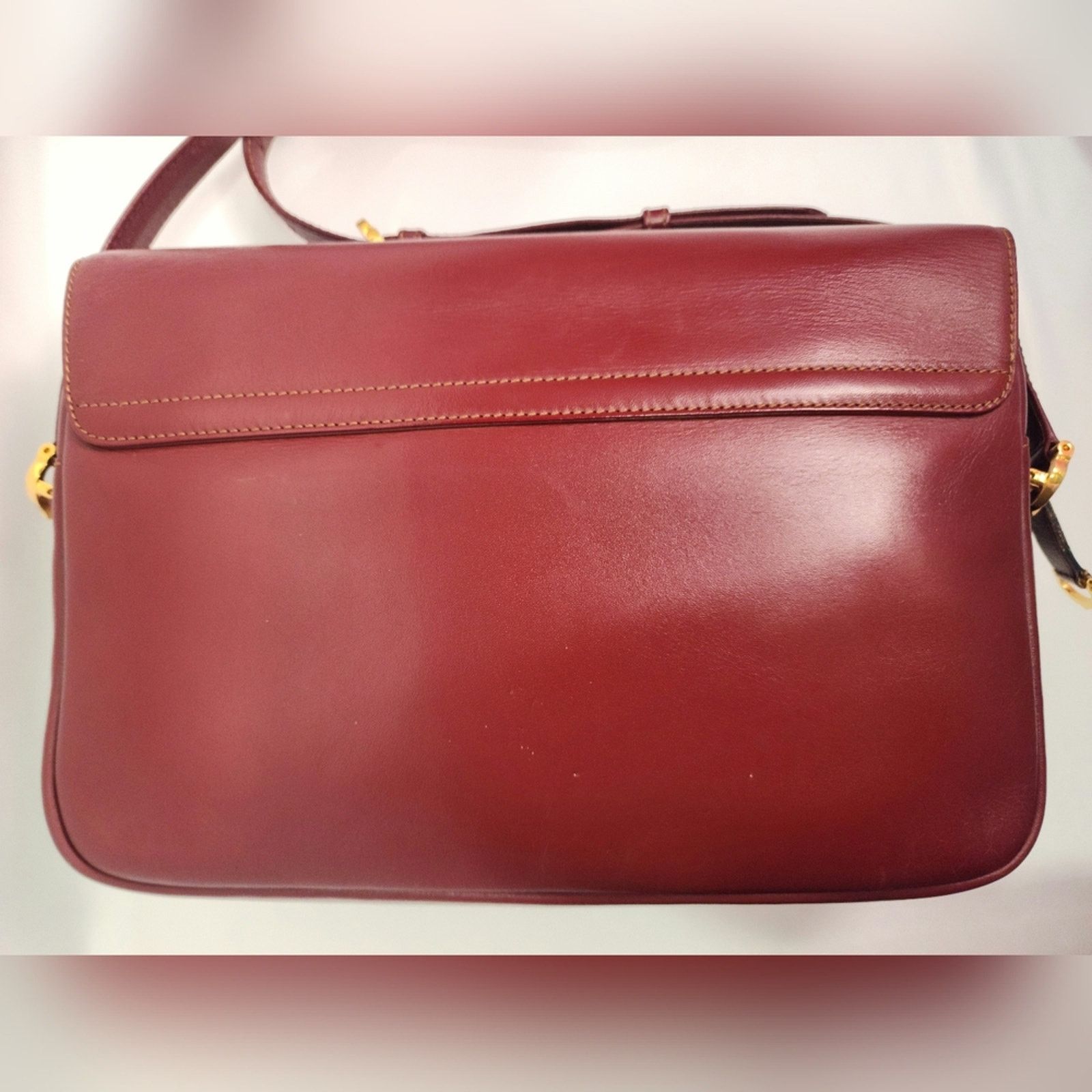 Cartier Cartier Burgundy Bordeaux Leather Shoulder Bag Size ONE SIZE - 6 Thumbnail