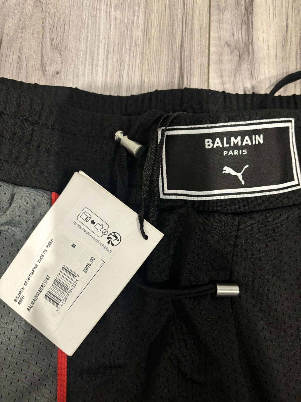 Balmain Balmain x Puma Mesh Basketball Shorts Black Gold Size M NWT Size US 33 - 2 Thumbnail