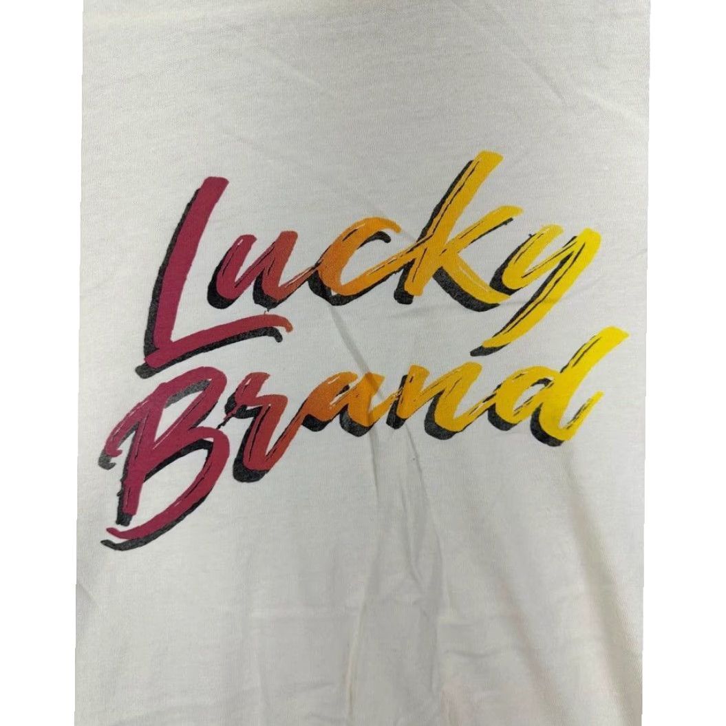 Lucky Brand Lucky Brand Shirt Womens Medium M Beige The Mark Of Good Luck Tee Graphic NEW Shirt Women Medium Beige Graphic Print 90s Preppy Mens? (no gender) Size M / US 6-8 / IT 42-44 - 4 Thumbnail