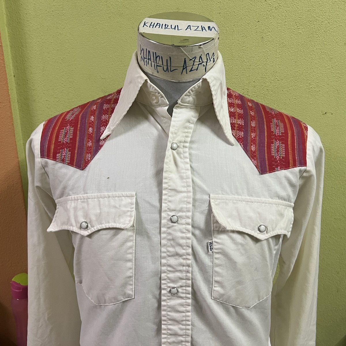 Levi's × Levi's Vintage Clothing × Vintage Vintage 70s Levi's White Tab Chambray Western Shirt Size US M / EU 48-50 / 2 - 2 Thumbnail