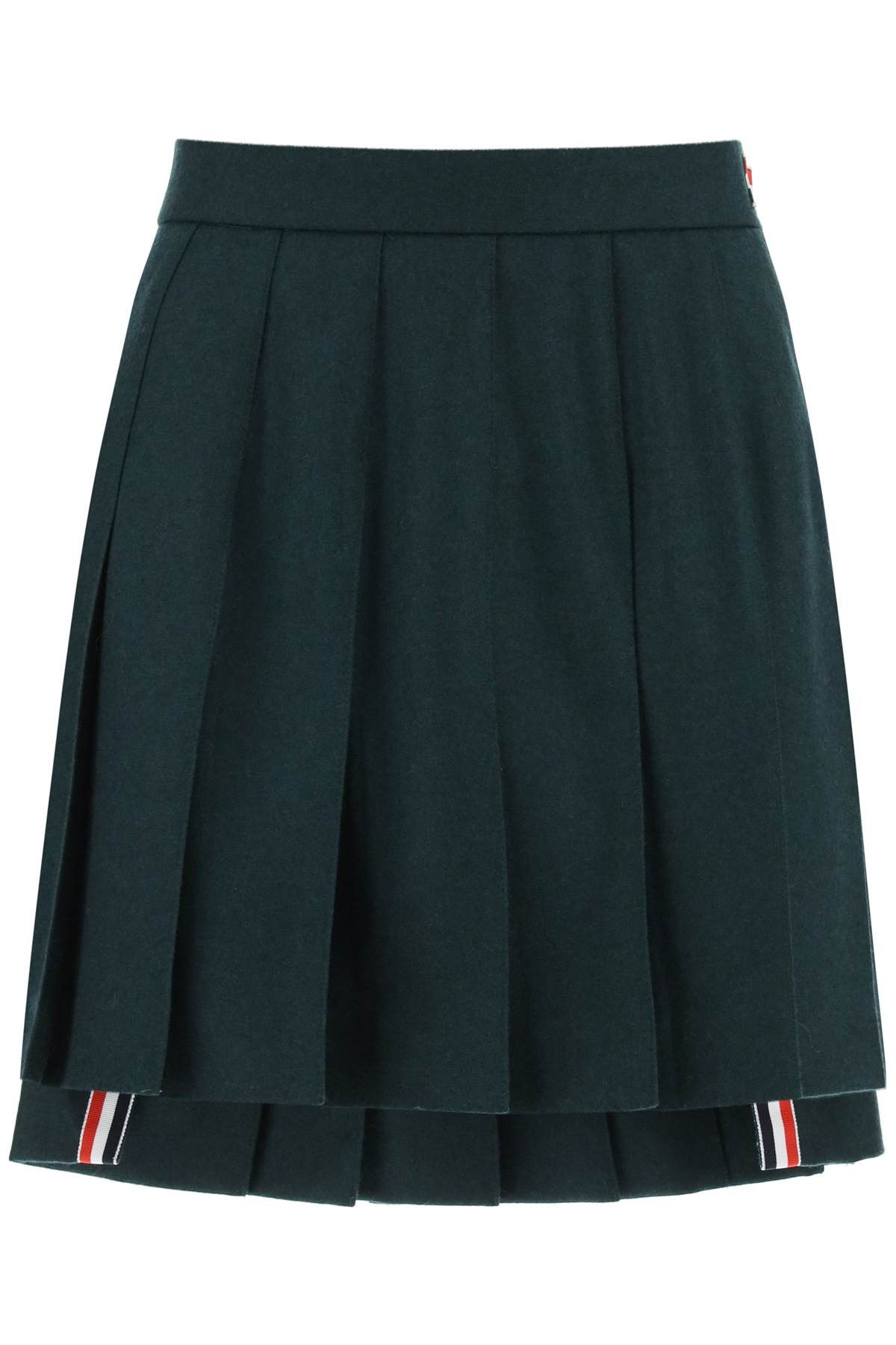 THOM BROWNE Flannel Mini Pleated Skirt