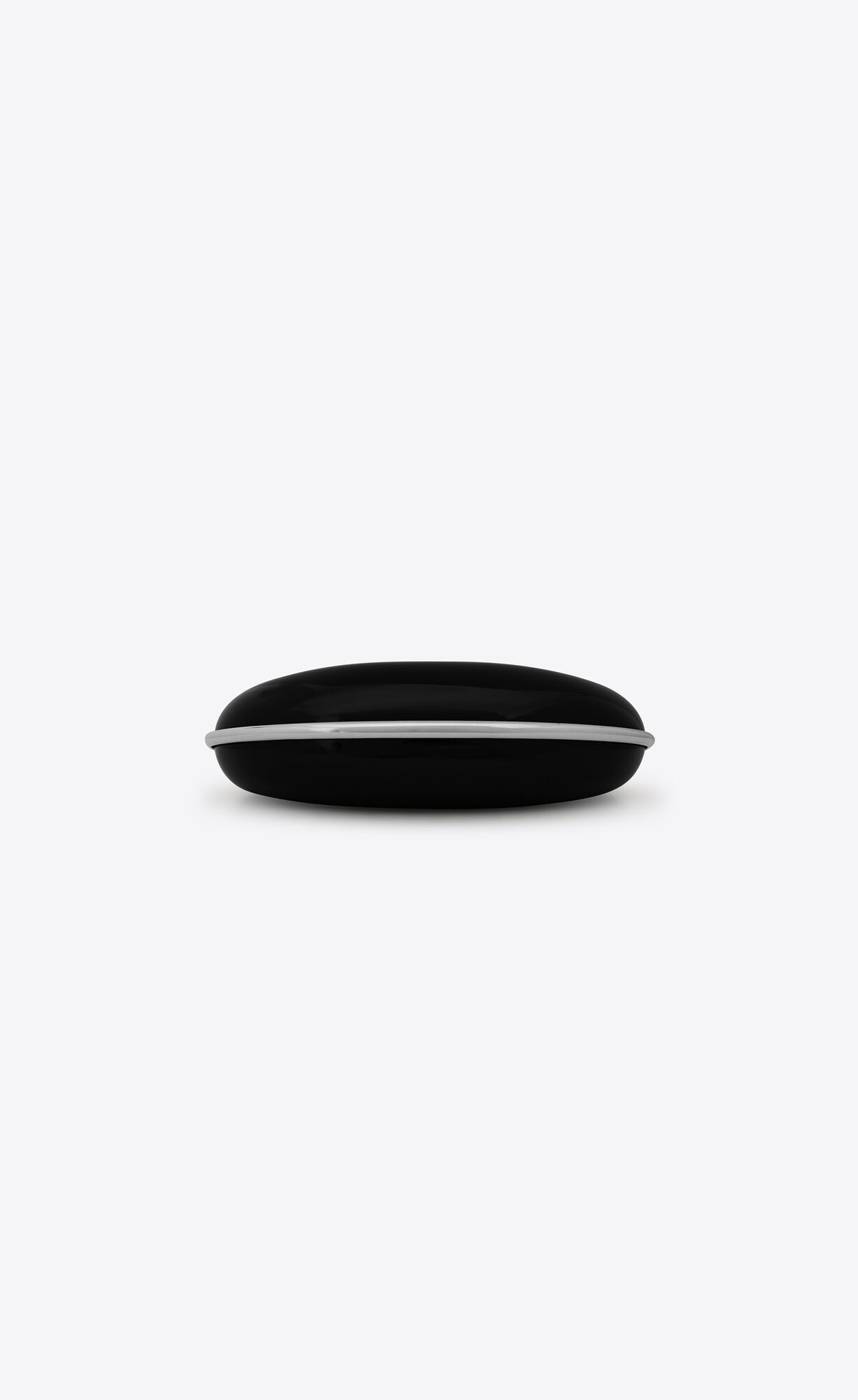 Saint Laurent Paris o1smrcs1224 Size: OS / Dome Cuff Bracelet Metal Silver/Black Size ONE SIZE - 1 Thumbnail