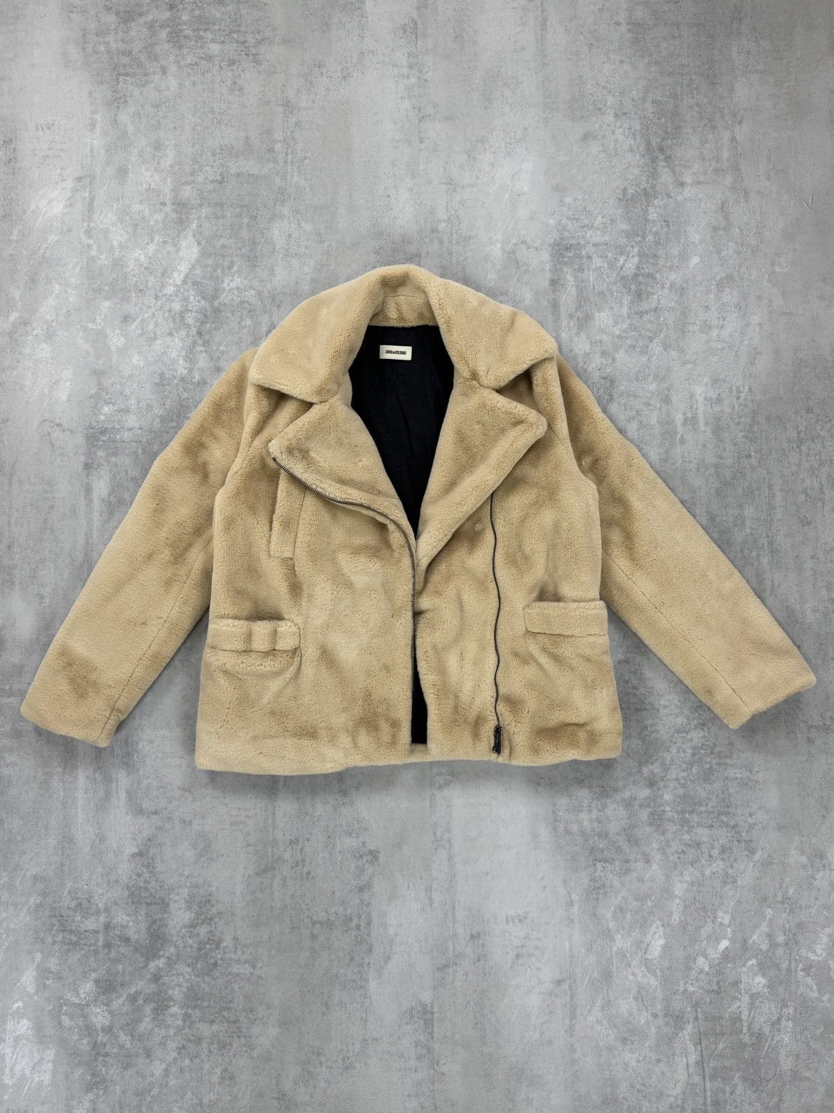 Zadig & Voltaire ZADIG & VOLTAIRE Teddy Soft Jacket Beige Faux Fur Womens Size S / US 4 / IT 40 - 7 Thumbnail
