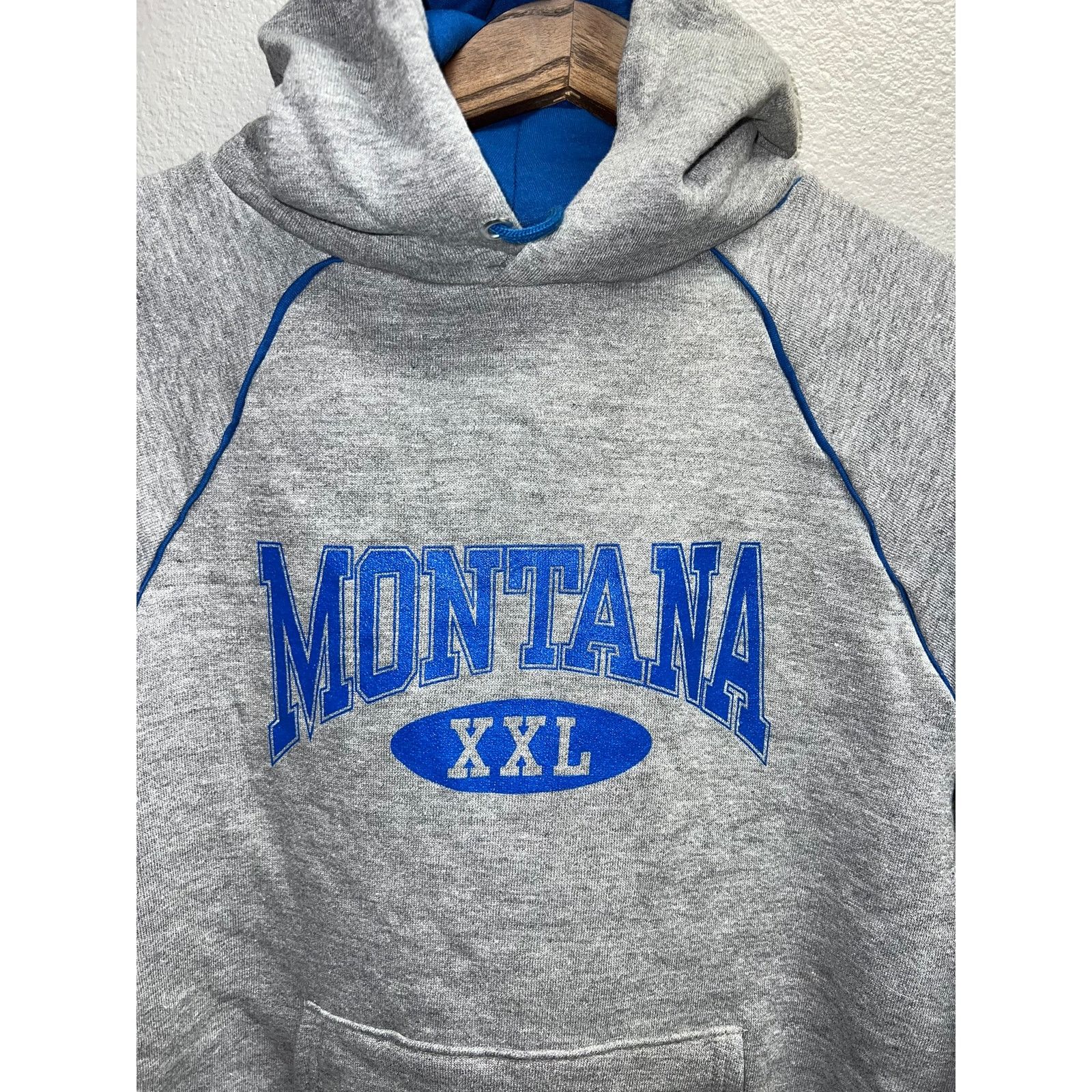Jerzees 80s 90s Vintage Montana Hoodie Jacket Outerwear VTG M Blue Size US M / EU 48-50 / 2 - 2 Thumbnail