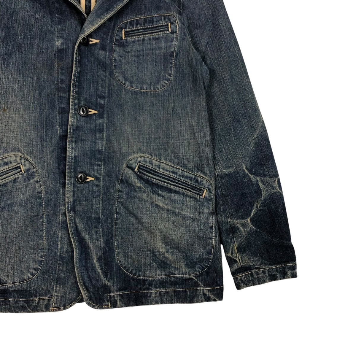 Japanese Brand 🔥VINTAGE CHORE DENIM JACKET BIKER DOMINGO ISSEY MIYAKE Size US S / EU 44-46 / 1 - 7 Thumbnail