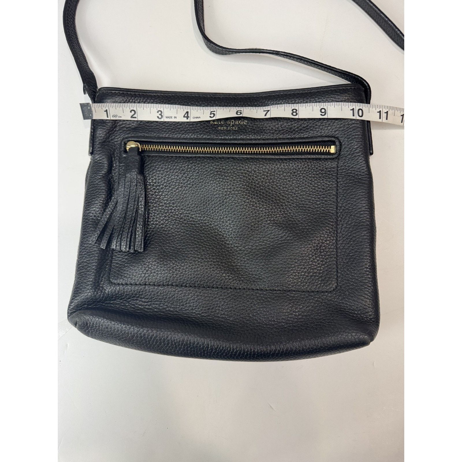 Kate Spade Kate Spade Black Pebbled Leather Crossbody Bag Tassel Medium Size ONE SIZE - 3 Thumbnail