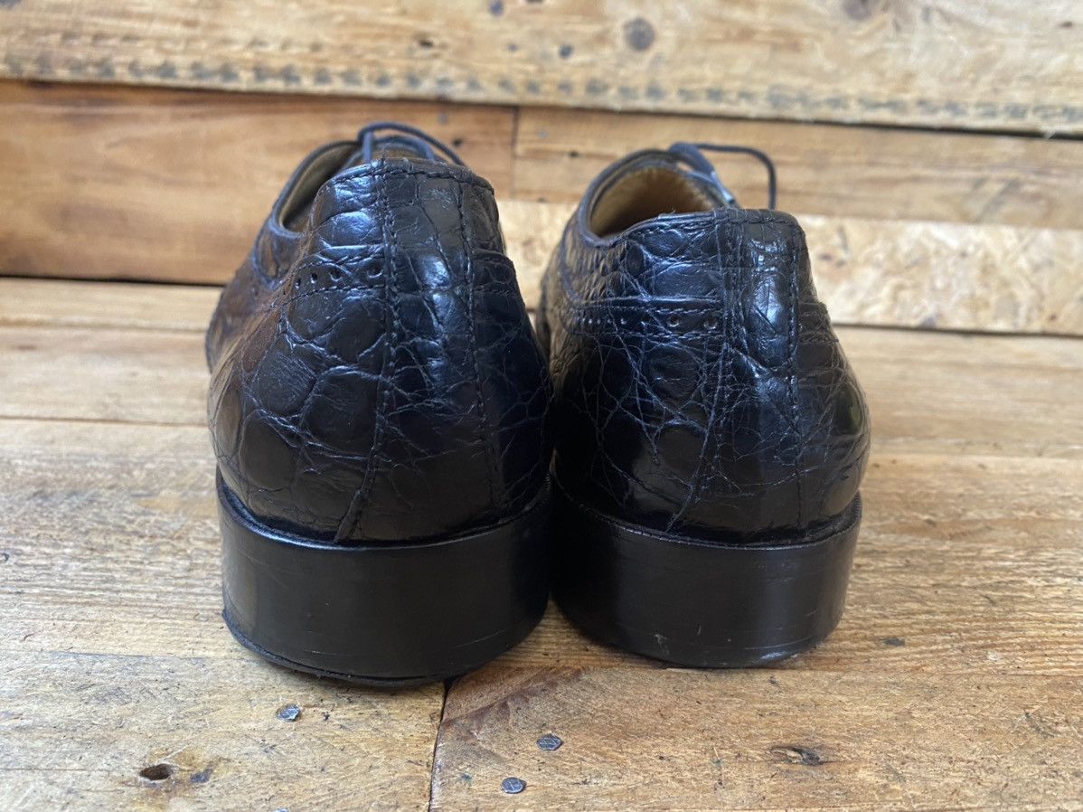 Designer × Vintage × Zelli Zelli oxford exotic crocodile black captoe leather shoes 42 Size US 9.5 / EU 42-43 - 8 Thumbnail