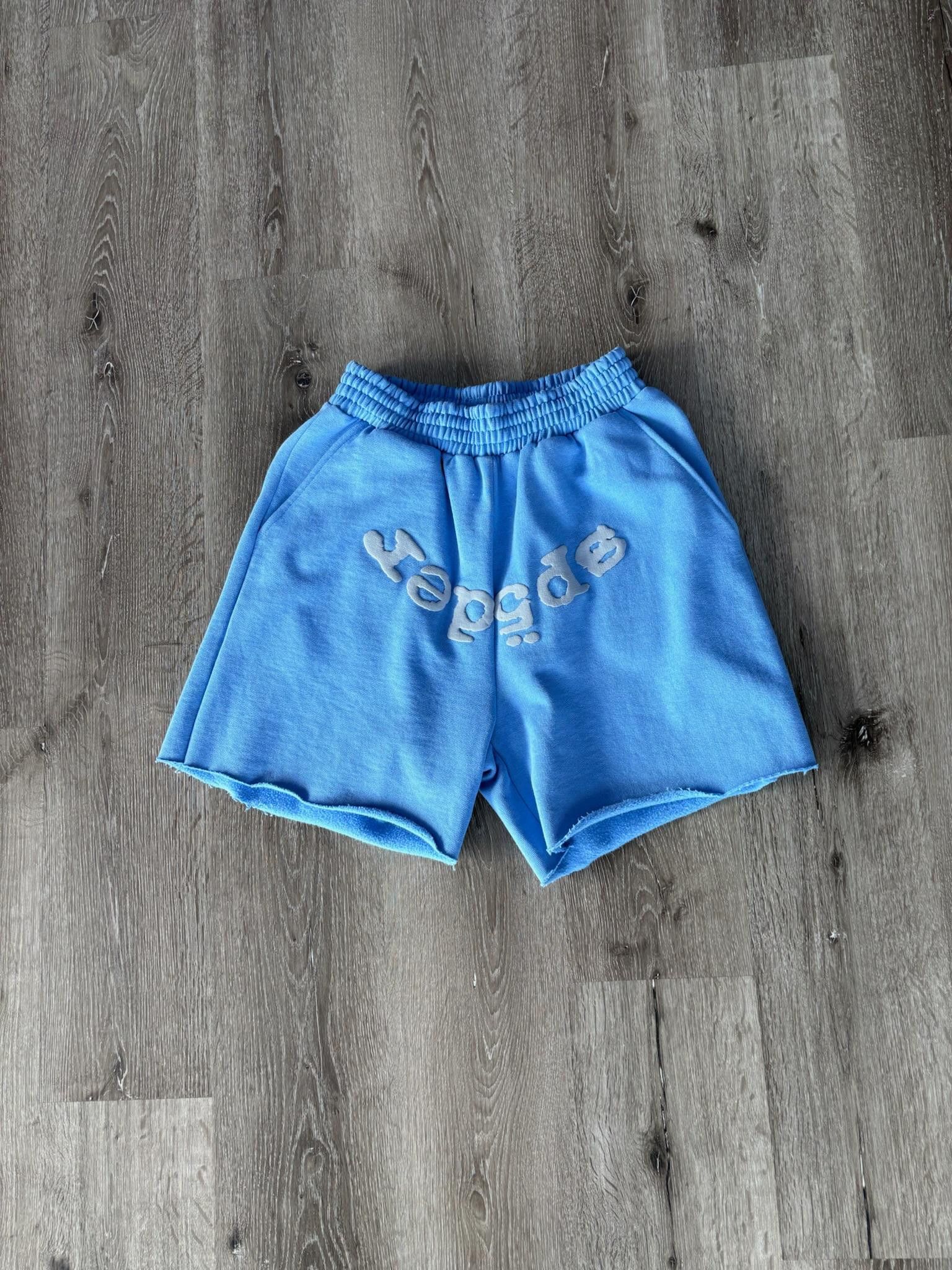 Sp5der Sp5der "OG Web" V2 Sweatshort (Dusty Blue) Size US 31 - 1 Thumbnail