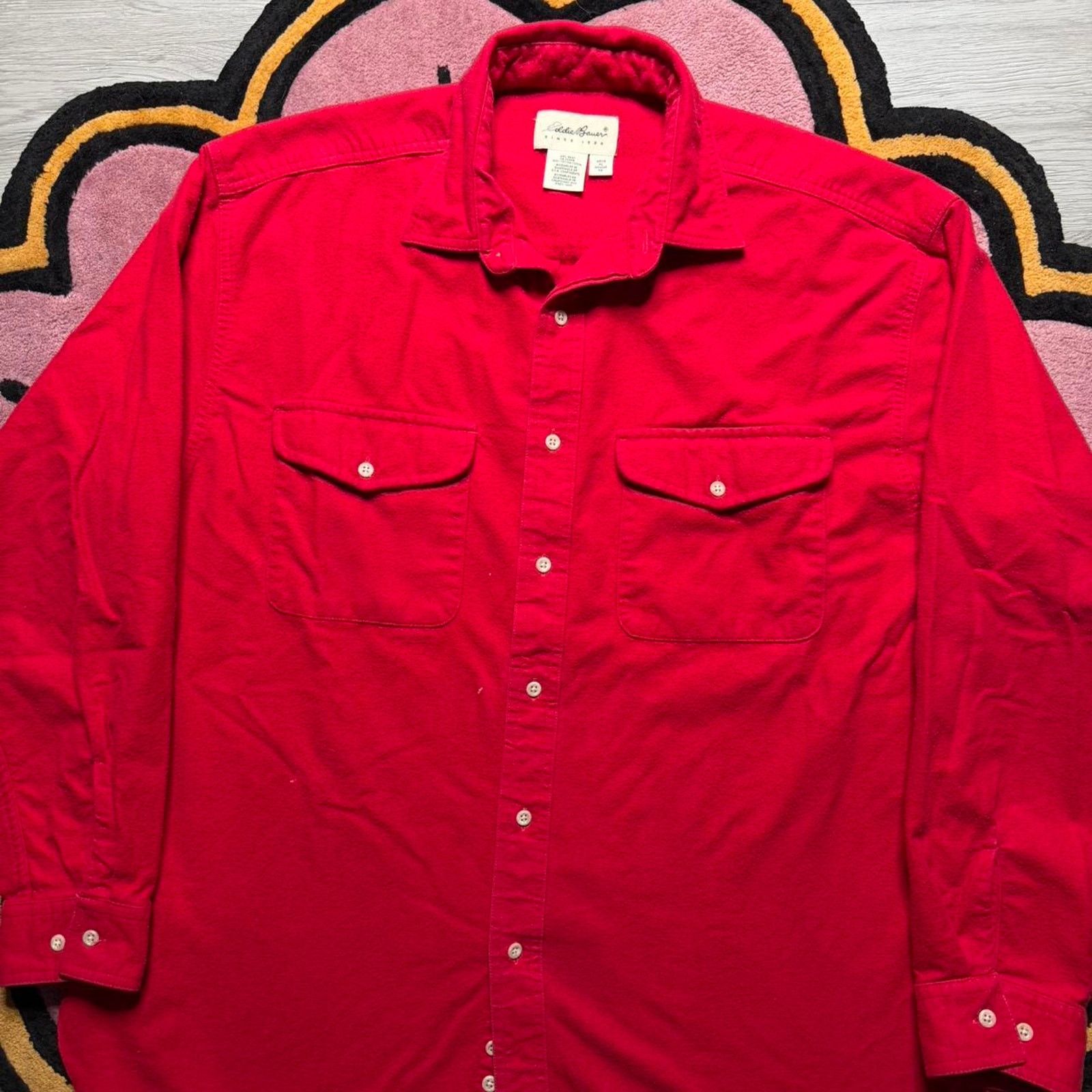 Eddie Bauer Eddie Bauer Casual Button Up Flannel Shirt Size XL Red Size US XL / EU 56 / 4 - 2 Thumbnail