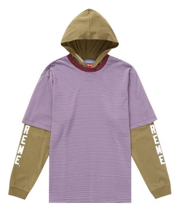 Supreme Authentic Supreme Layered Hooded Long Sleeve Top olive SS24 Size US XXL / EU 58 / 5 - 9 Thumbnail