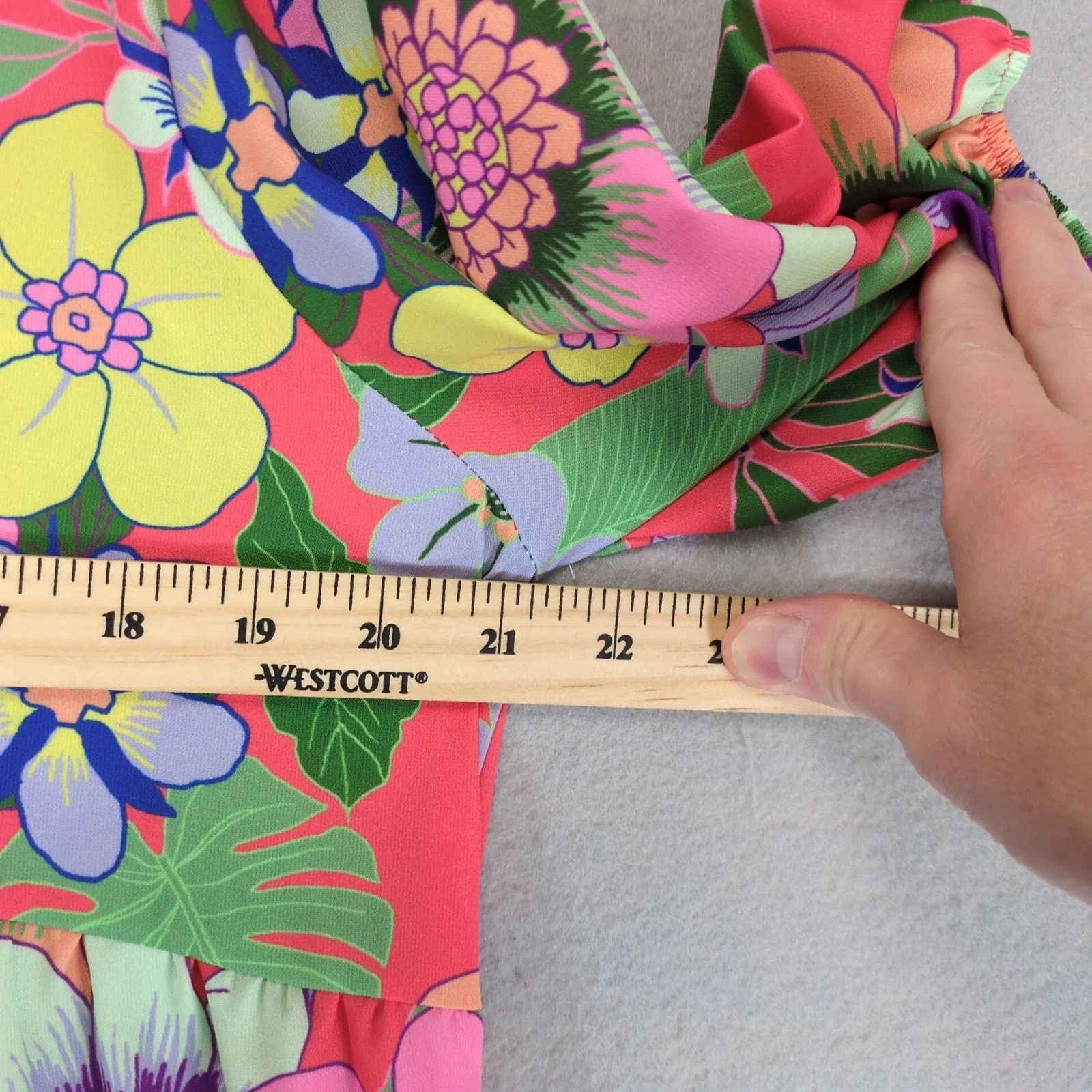 Vintage First Love Lovelyn Tropical Floral Babydoll Dress L Boho Size L / US 10 / IT 46 - 4 Thumbnail