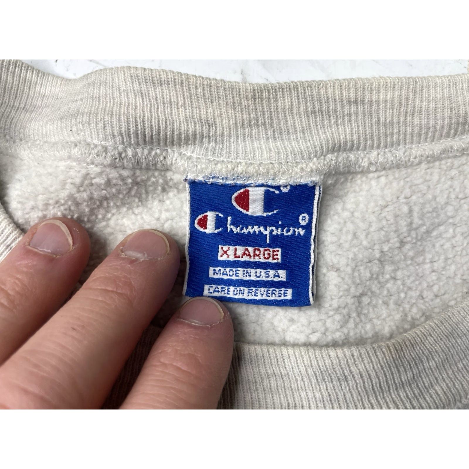 Champion VINTAGE Champion Sweatshirt Mens XL Gray Crewneck Pullover USA Sweatshirt Men USA 90s Hunter Style Pullover Size US XL / EU 56 / 4 - 3 Thumbnail