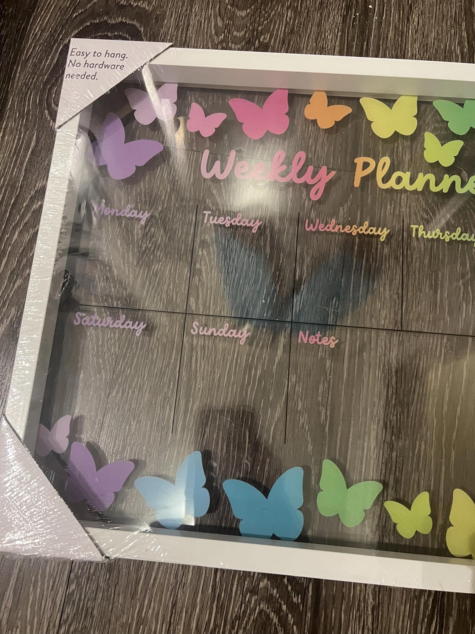 Designer Butterfly Colorful Weekly Planner Hanging Acrylic Whiteboard Size ONE SIZE - 2 Thumbnail