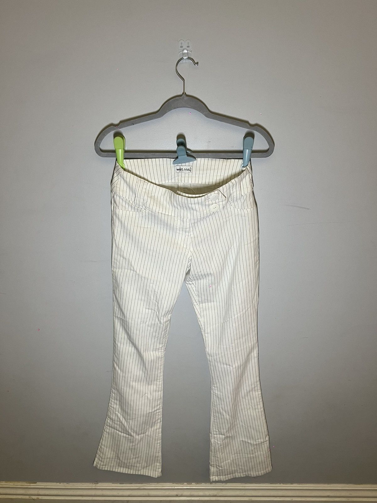Vintage Wet Seal White Pinstripe Pants Size 32" / US 10 / IT 46 - 1 Thumbnail