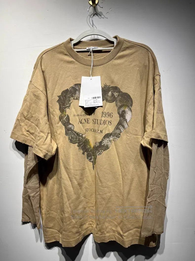 Acne Studios Acne Studios Heart Printed Fake Two-piece Long-sleeve T Size XXS / US 00 / IT 34 - 1 Thumbnail