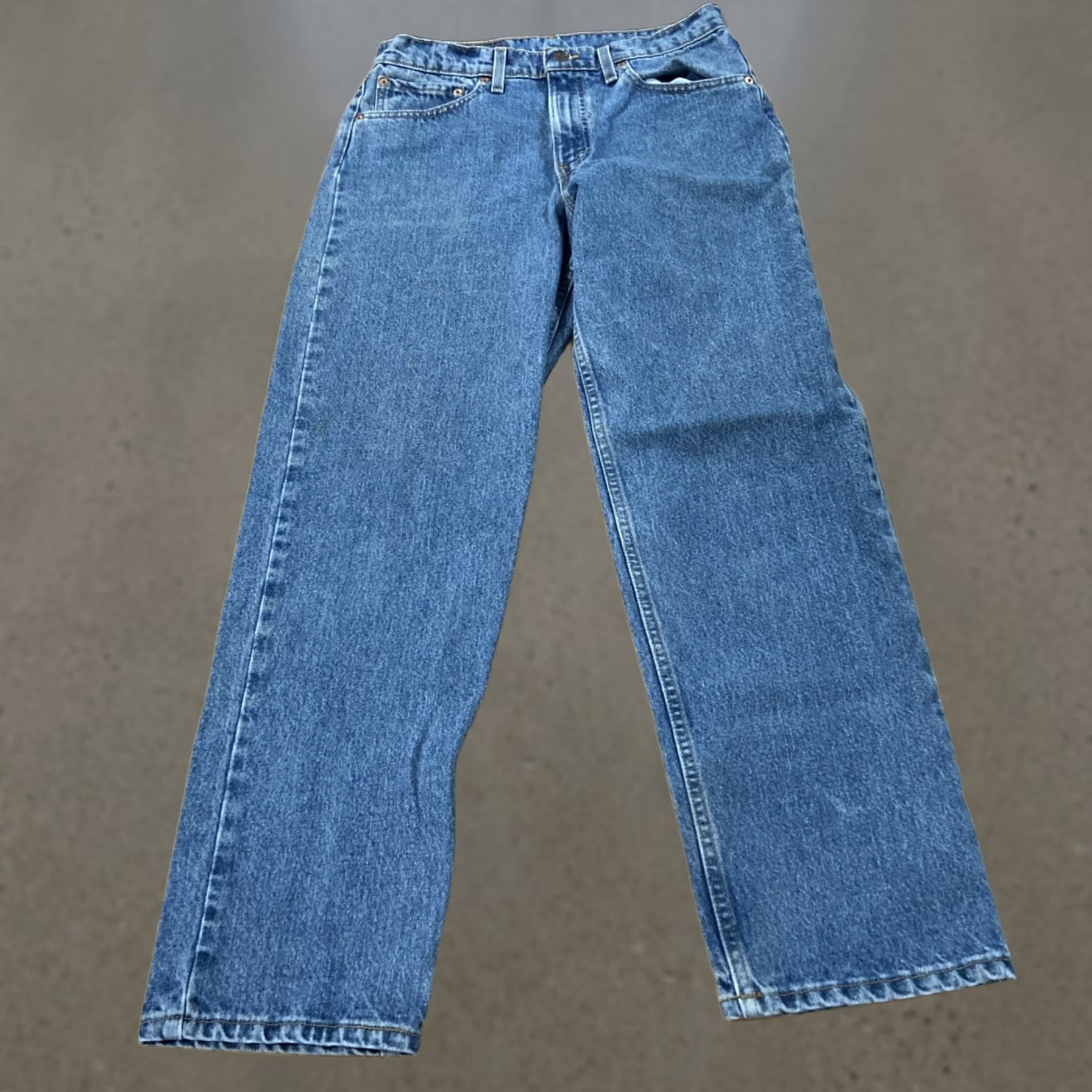 Levi's VINTAGE Levi's Jeans 550 90s Relaxed Straight Unwashed Denim USA Mens 33×31 Distressed Zip Fly Inseam 31 Size US 33 - 1 Thumbnail