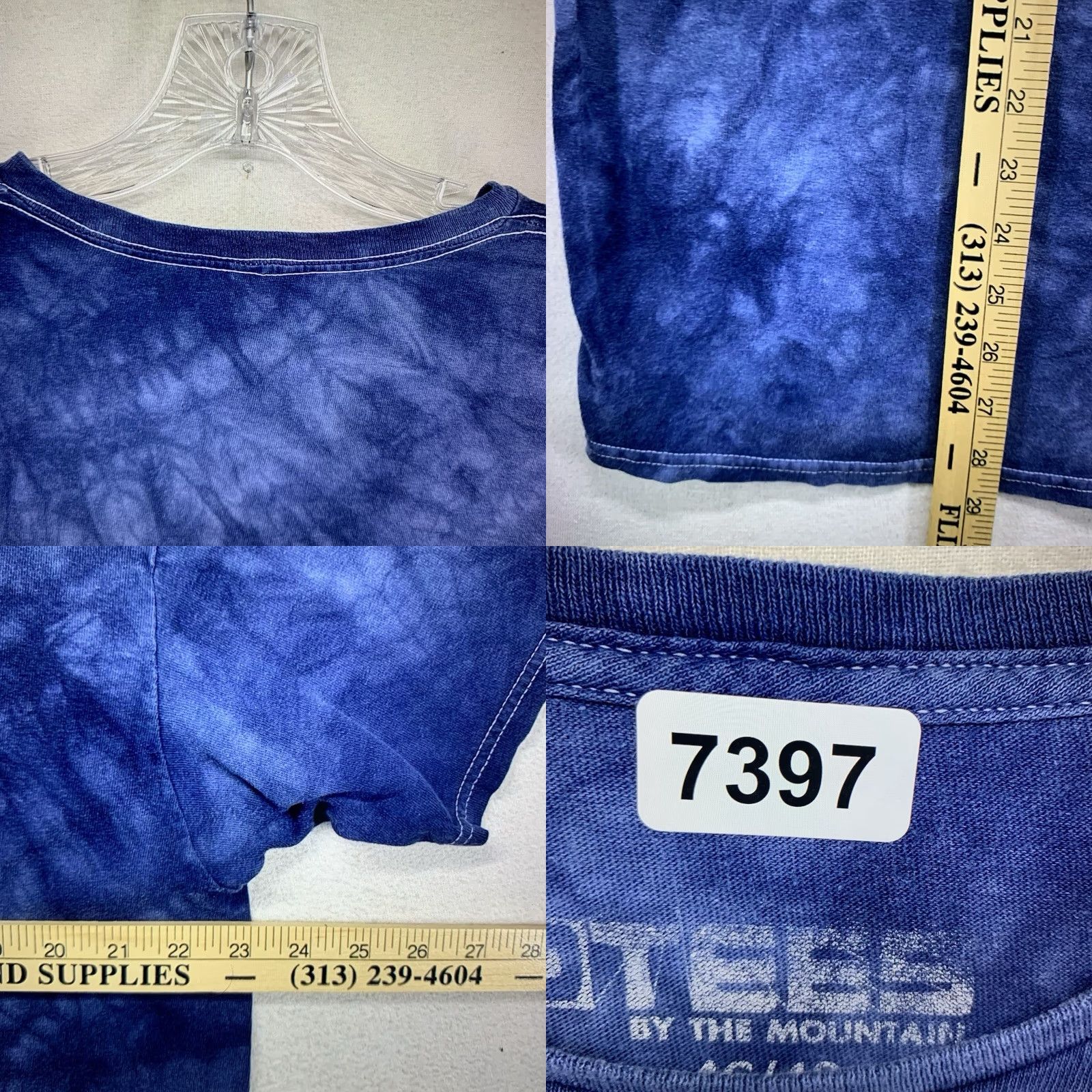 The Mountain VINTAGE The Mountain Men's T-Shirt XL Blue Tie Dye Graphic Print Short Sleeve Cotton Nature Funny 90s Size US XL / EU 56 / 4 - 8 Thumbnail
