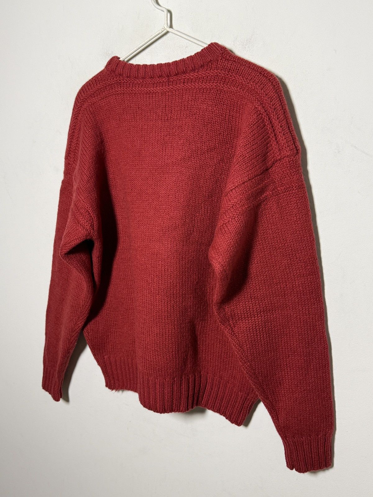 Giorgio Armani Armani 80s Chunky red cable-knit sweater Size US M / EU 48-50 / 2 - 7 Thumbnail