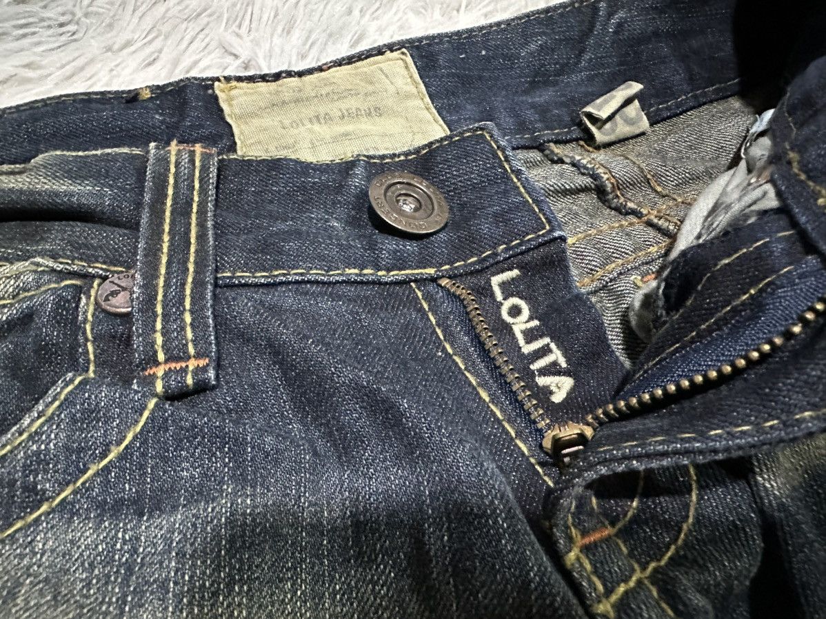 Tornado Mart 🔥Sick Y2K Lolita Exotic Vintage Denim Mud Wash Flared Zipper Size US 28 / EU 44 - 14 Thumbnail