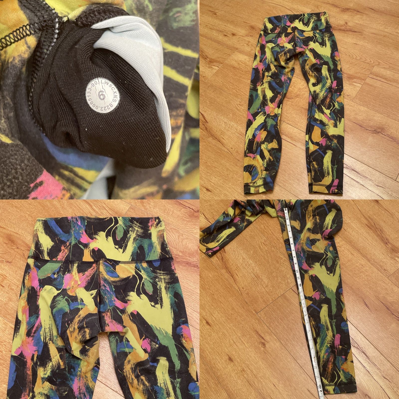 Lululemon LULULEMON Wunder Train High Rise Tight 25” Legging Undertone Black Multi Print Women Size 6 Activewear Athletic Skinny Leggings Size 28" / US 6 / IT 42 - 8 Thumbnail