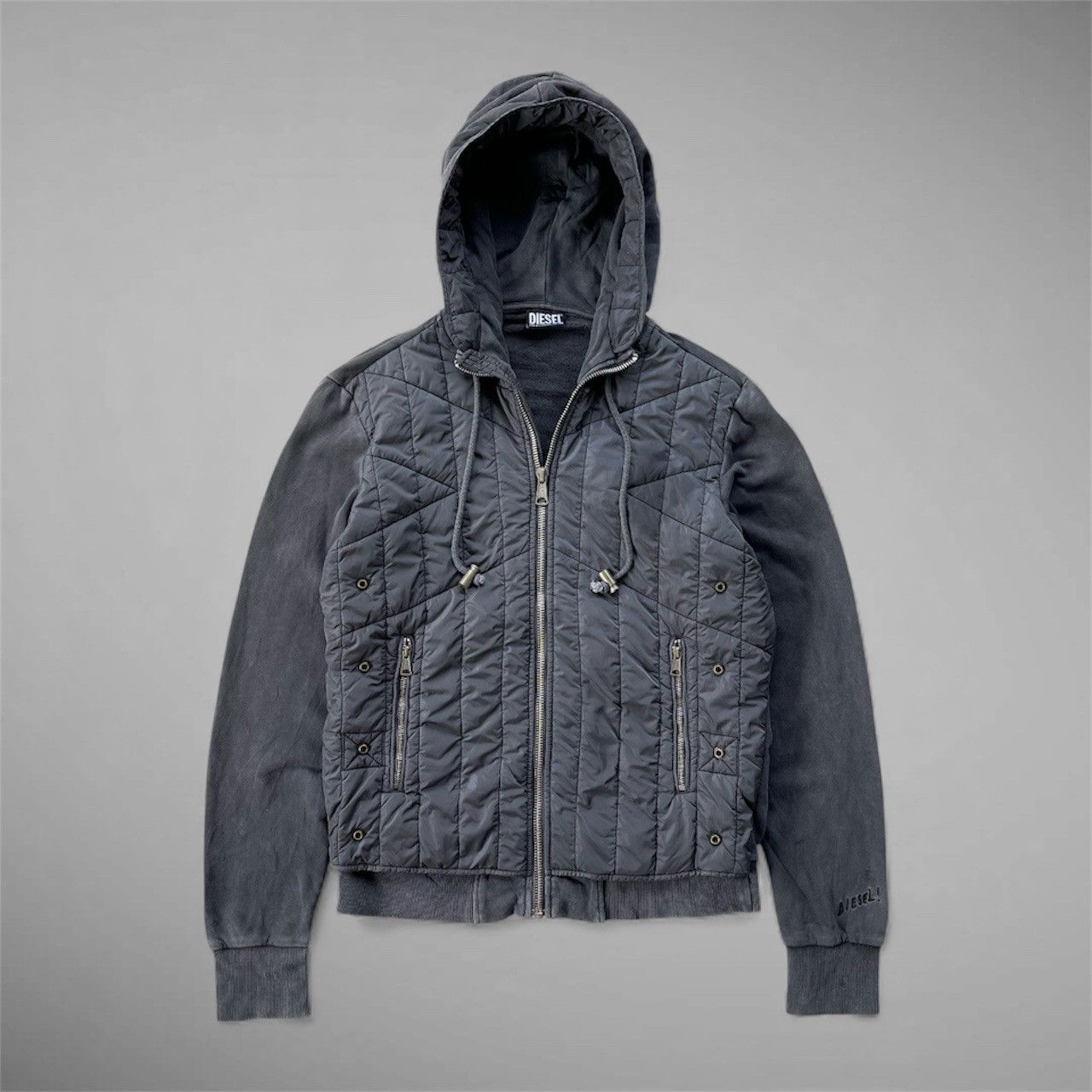 Diesel Black Gold DIESEL J-VESTER QUILTED COTTON-BLEND HOODED JACKET Size US L / EU 52-54 / 3 - 5 Thumbnail