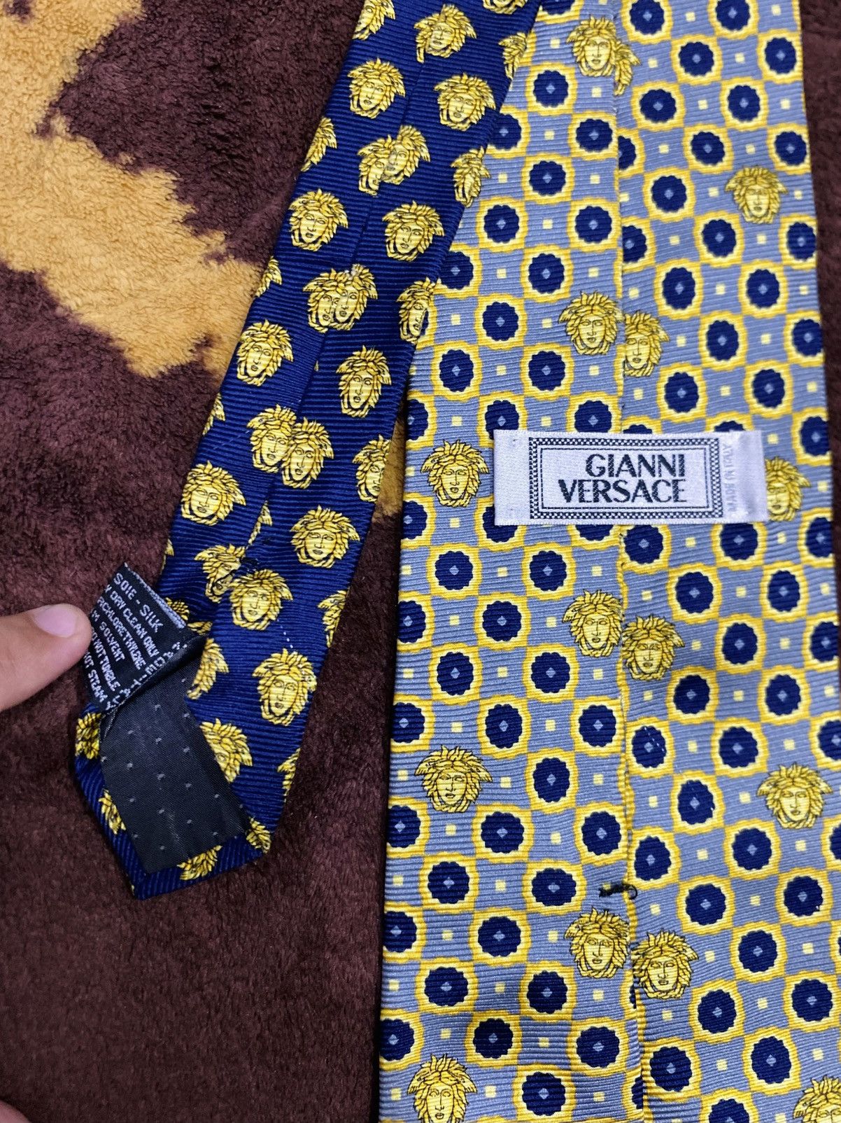 Versace Gianni Versace Medusa Logo Silk Tie Luxury Italy Size ONE SIZE - 7 Thumbnail
