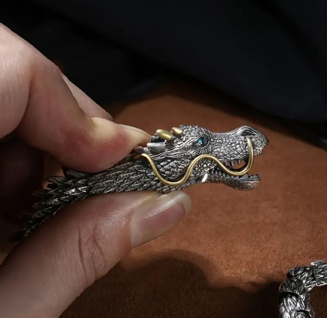 Jewelry Bendable Dragon Metal Bracelet Size ONE SIZE - 6 Thumbnail