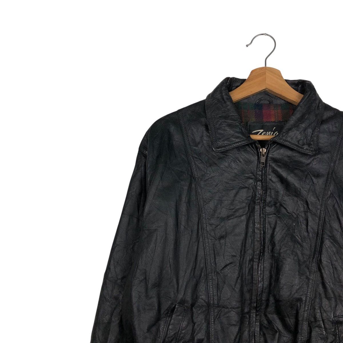 Japanese Brand × Vintage 📌Vintage Biker Leather Jacket Blanket Zania Issey Miyake Size US L / EU 52-54 / 3 - 8 Thumbnail