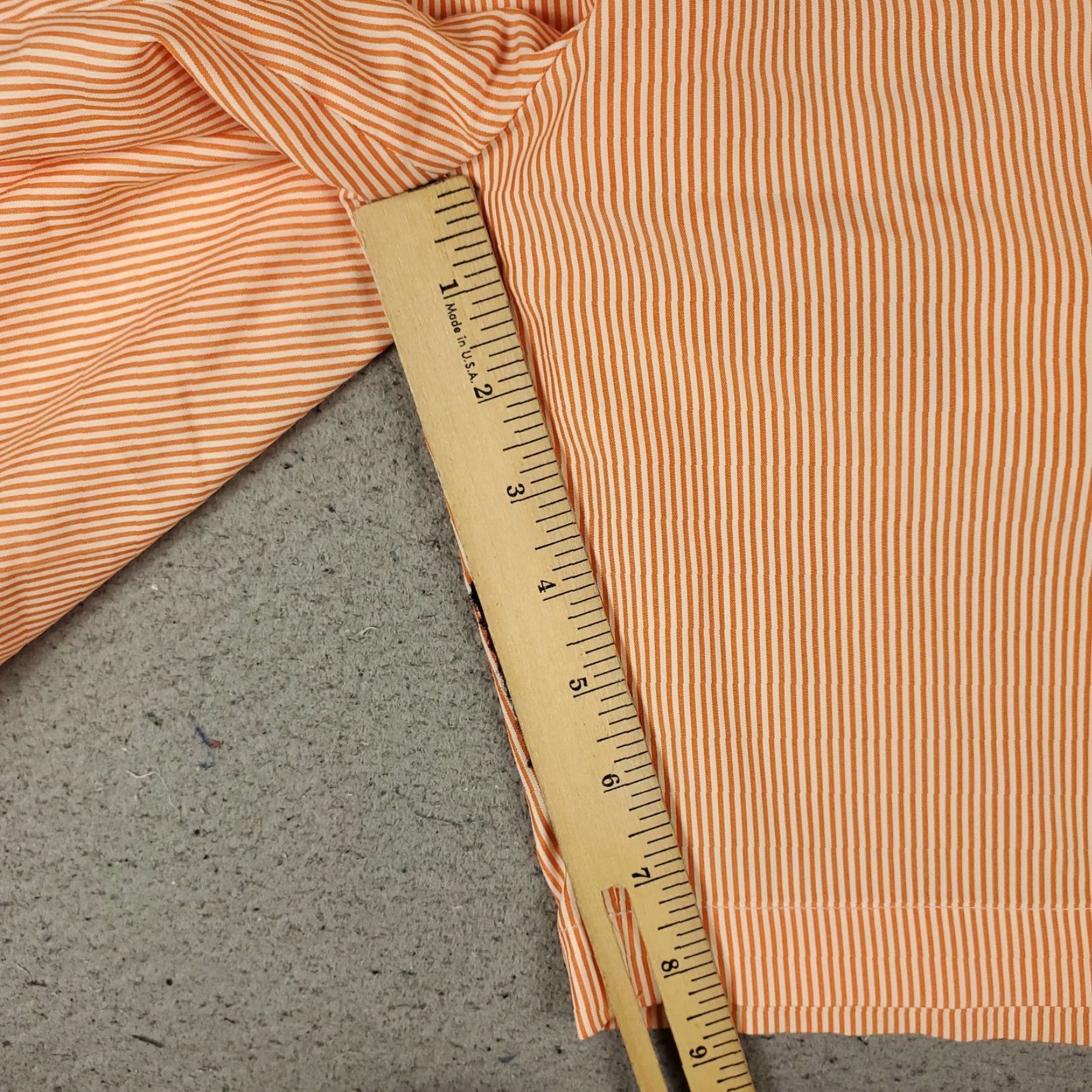 Vintage Donald Ross Shorts Mens Size 40 Orange Striped Polyester Golf Flat Front Chino Shirt Size US 40 / EU 56 - 6 Thumbnail