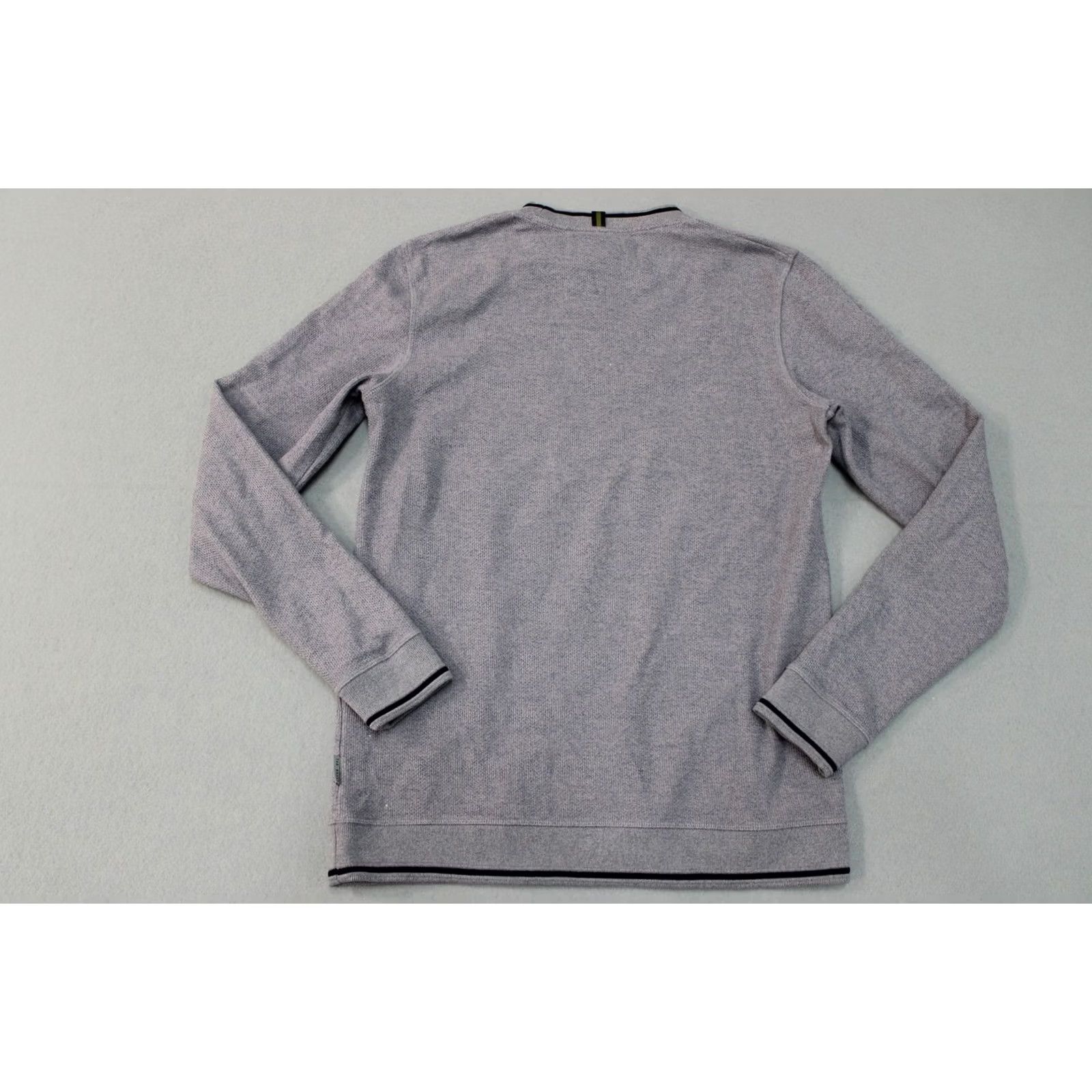 Ted Baker Ted Baker Mens Medium Gray Crewneck Knit Pullover Top Sweater Cotton Blend Trim Size US S / EU 44-46 / 1 - 7 Thumbnail