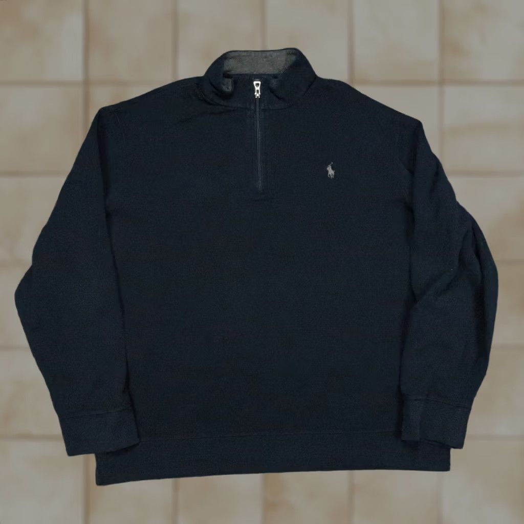 Polo Ralph Lauren Polo Ralph Lauren Sweater Mens XL Blue 1/4 Zip Pullover Mock Neck Knit Cotton Regular Long Sleeve Vintage: No Size US XL / EU 56 / 4 - 1 Thumbnail