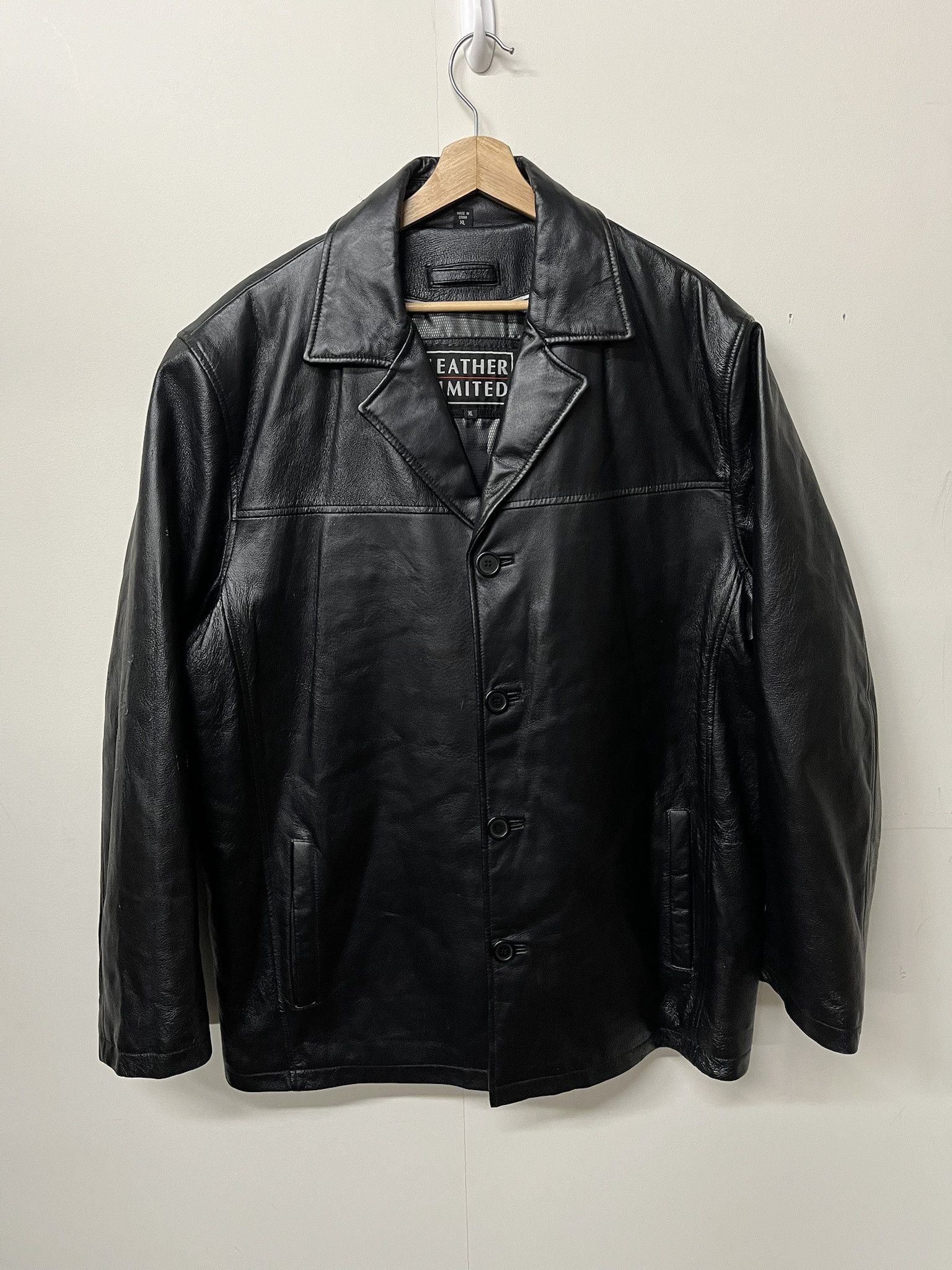 Leather Vintage 1990s Leather Jacket Quilted Leather Coat Size XL Size US XL / EU 56 / 4 - 1 Thumbnail