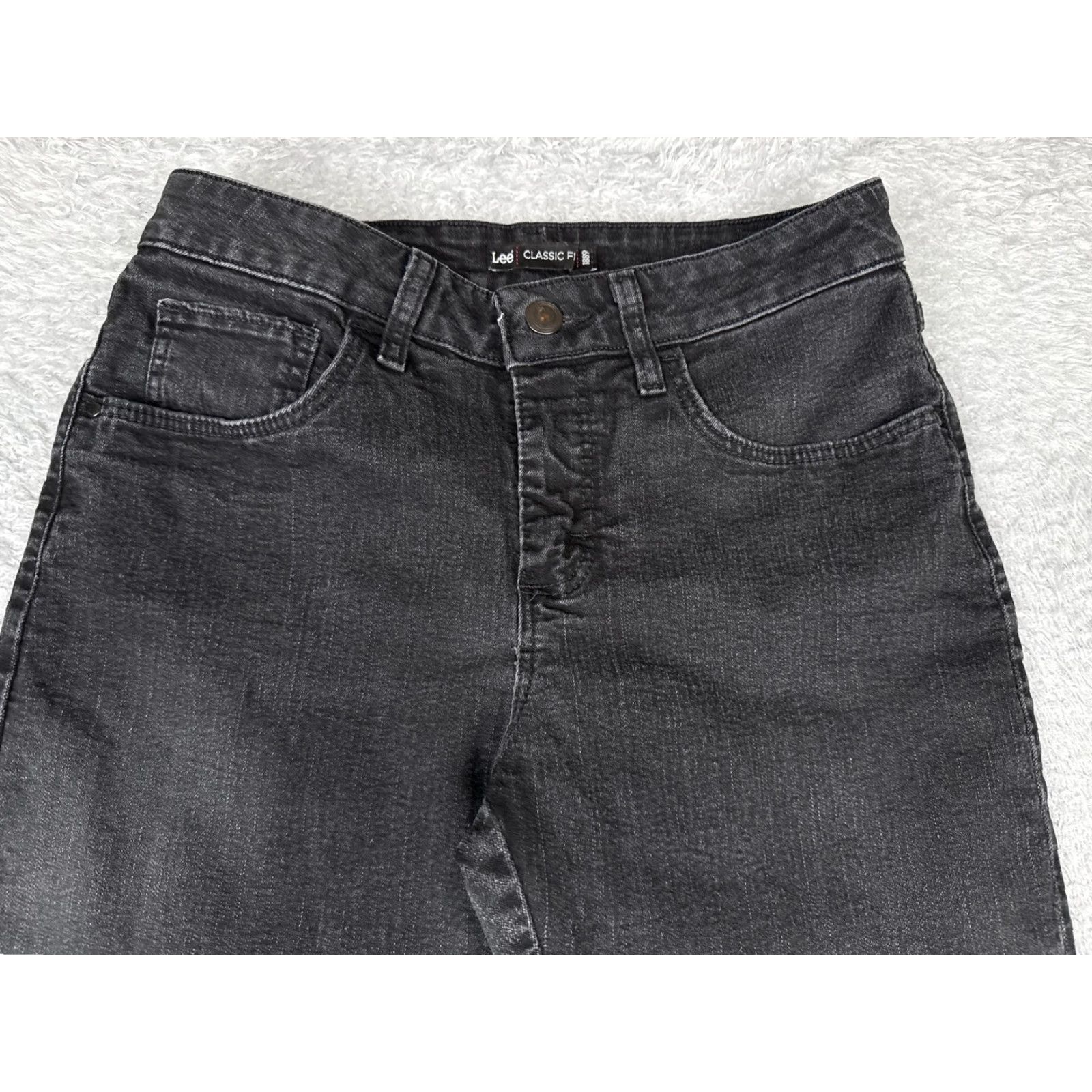 Lee Lee Jeans Womens Petite 6 Short Black Straight Leg Classic Fit Denim Mid Rise Size 28" / US 6 / IT 42 - 4 Thumbnail