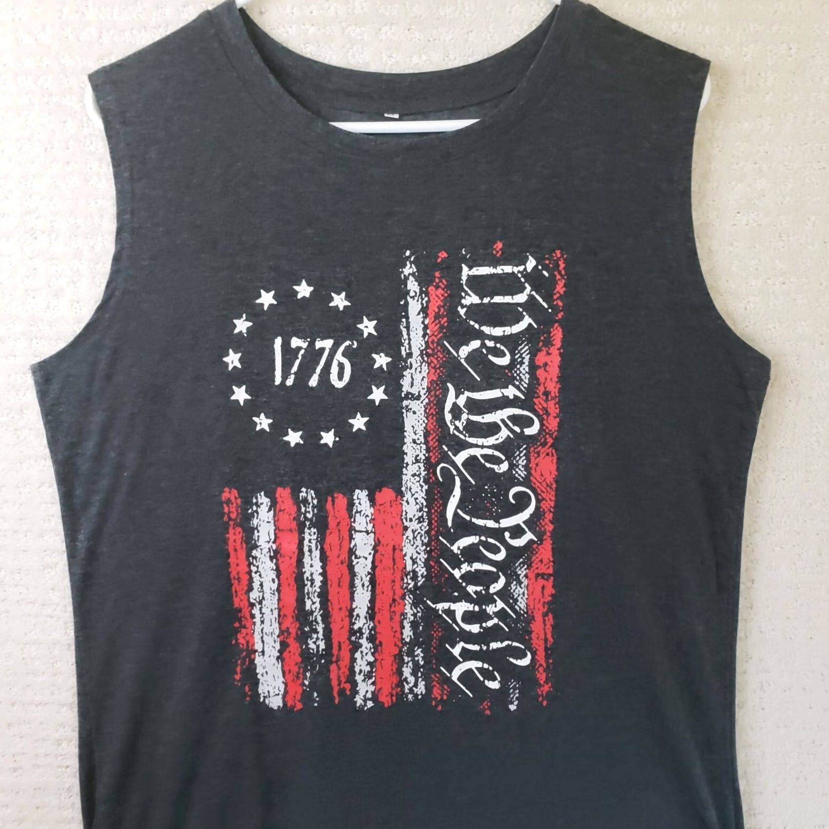 Gildan Gildan Women's XL Tank Top Black "We the People" Cotton Comfort Graphic Printed USA Size XL / US 12-14 / IT 48-50 - 3 Thumbnail