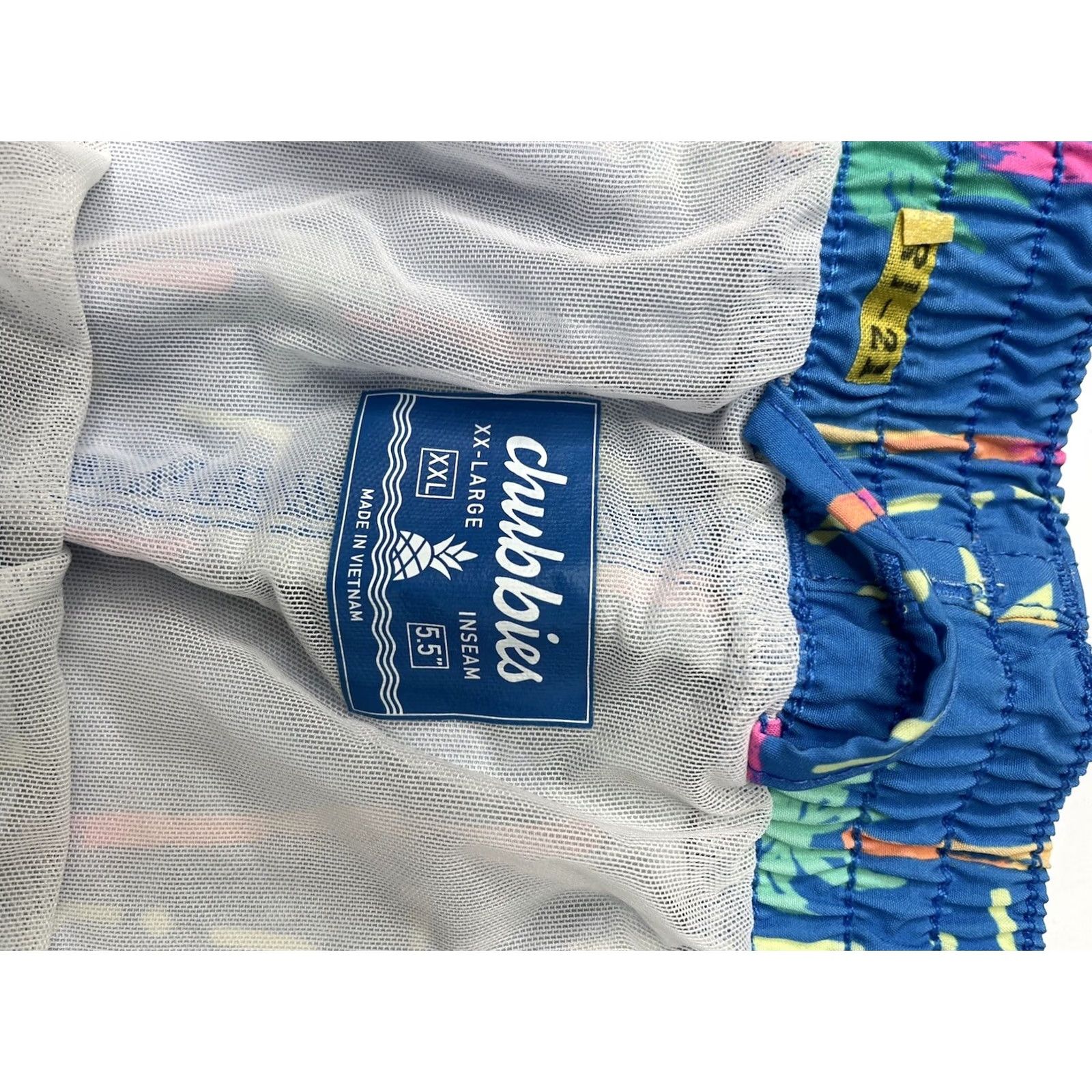 Chubbies Chubbies Swim Trunks XXL Blue Tropical Geometric Lined Drawstring Size ONE SIZE - 3 Thumbnail