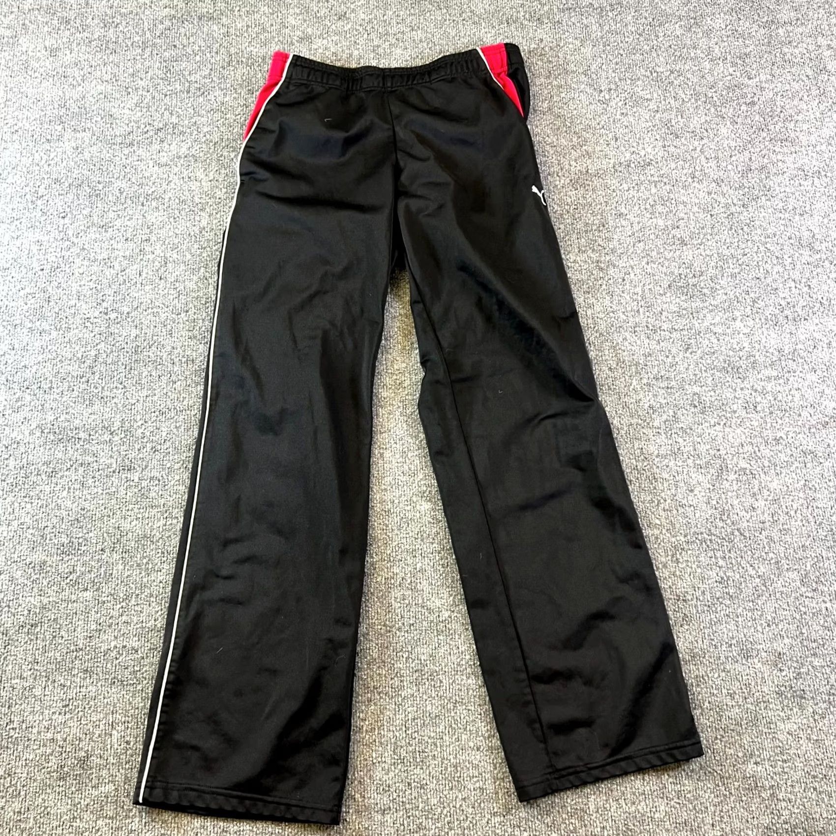Puma VINTAGE Puma Track Pants Womens Small Black Logo Drawstring Running Retro Size 28" / US 6 / IT 42 - 2 Thumbnail