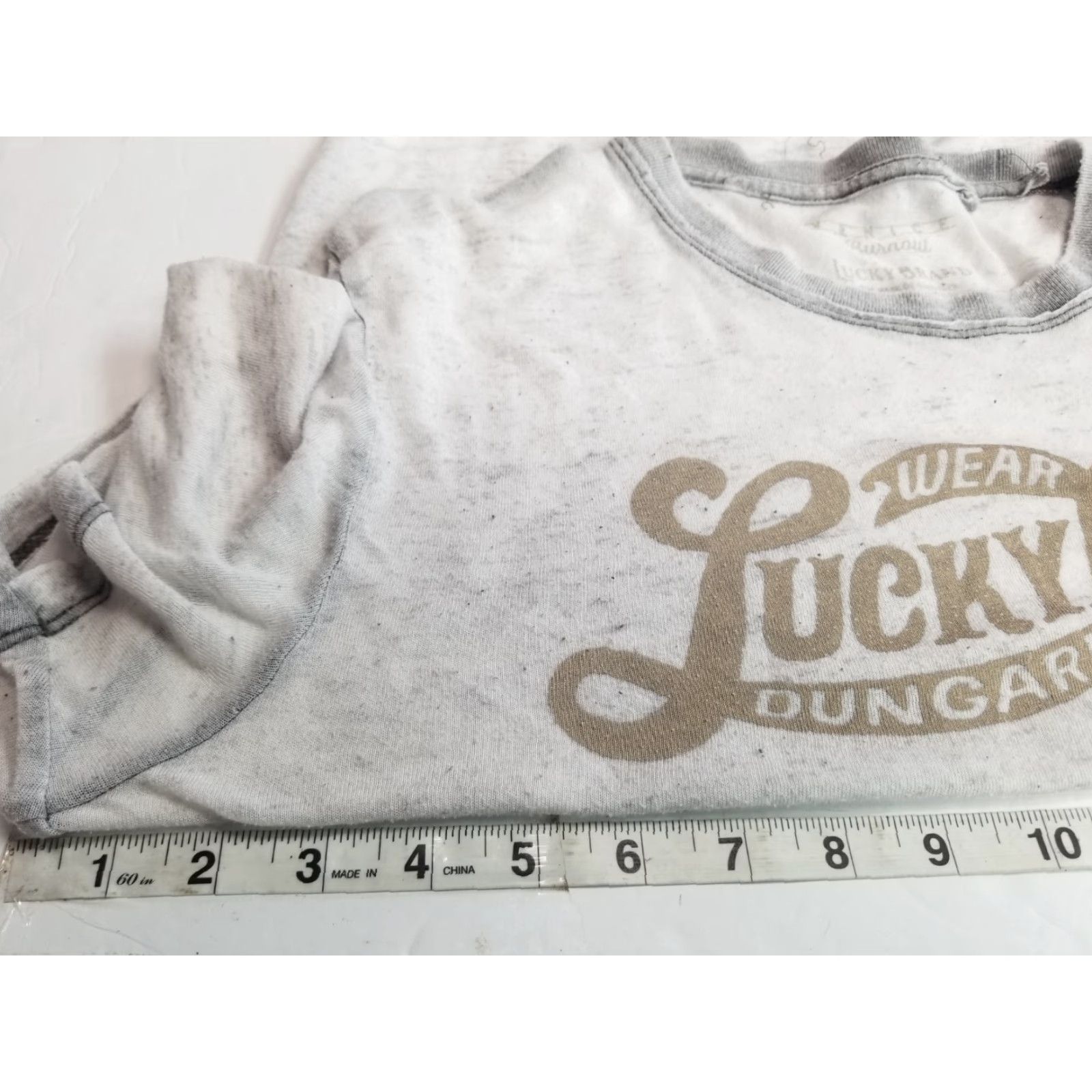 Lucky Brand Lucky Brand T-Shirt Men Gray Graphic Print Logo Crew Neck Short Sleeve Small Size US S / EU 44-46 / 1 - 3 Thumbnail