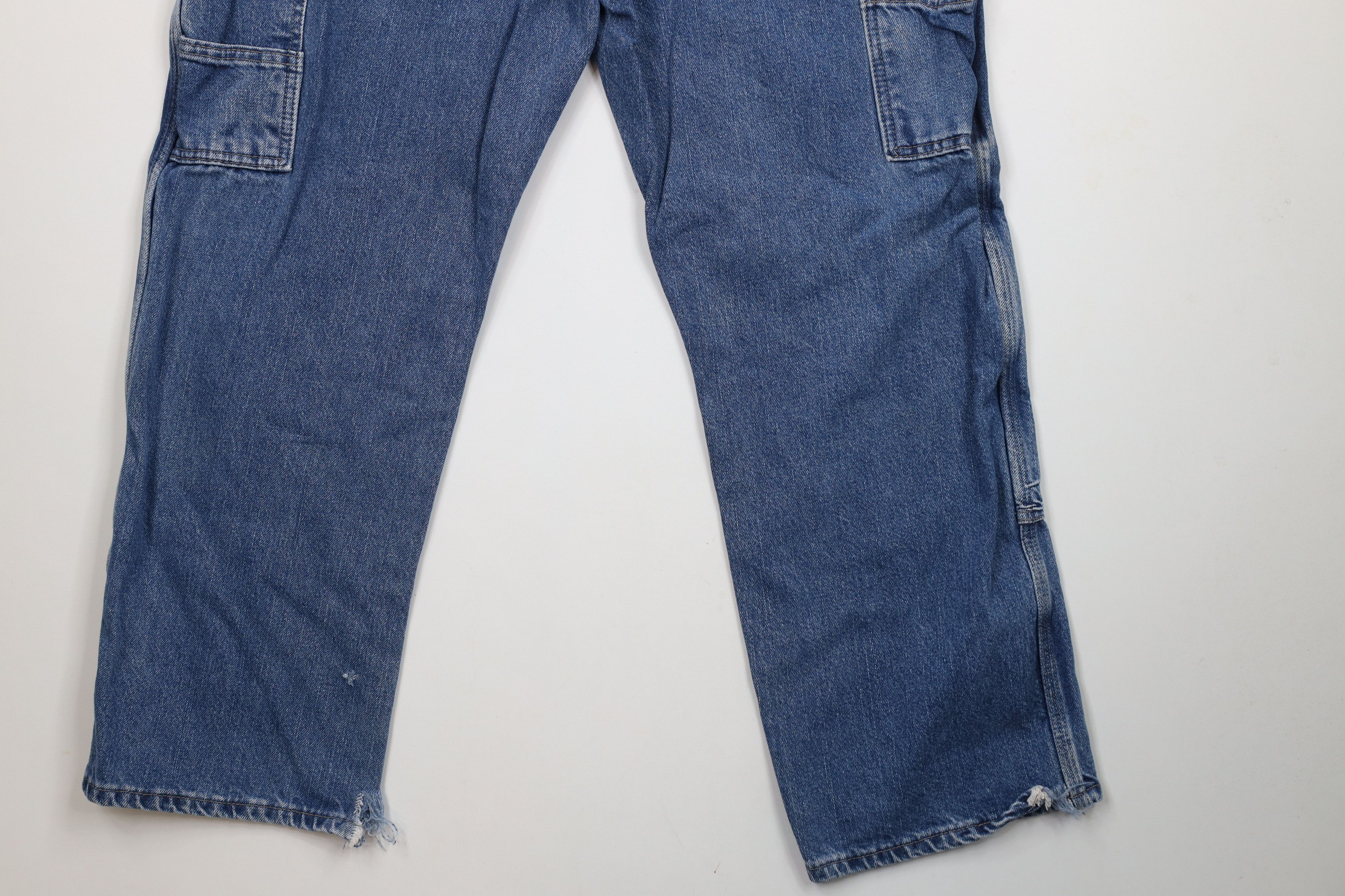 Dickies × Vintage Vintage Y2K Dickies Spell Out Wide Leg Dungaree Jeans Blue Size US 38 / EU 54 - 12 Thumbnail