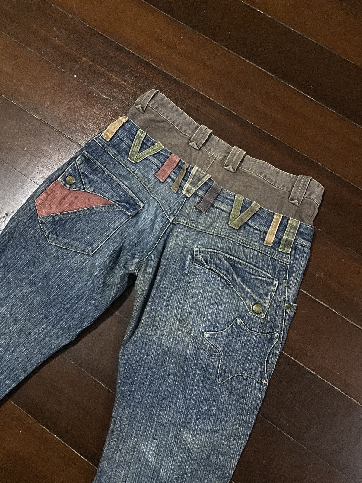 If Six Was Nine × Japanese Brand × Jean Double Waist ZIPPER Pocket Vintage Japan Denim Jeans Size US 35 - 14 Thumbnail