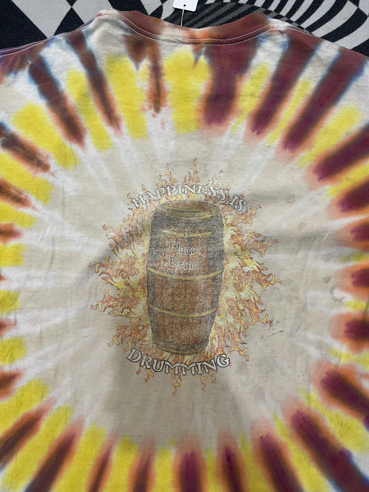Grateful Dead Vintage 1999 Grateful Dead "Happiness Is Drumming" Tie-Dye Size US L / EU 52-54 / 3 - 9 Thumbnail