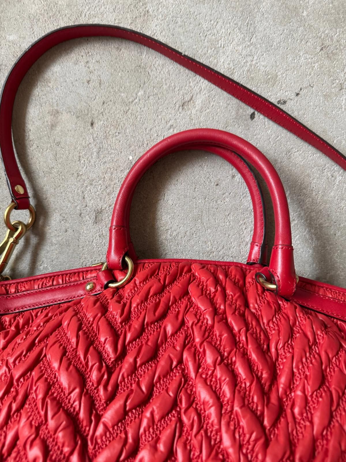 Coach Coach 2Way 70th Anniversary Quilted Nylon Shoulder Bag Red Size ONE SIZE - 8 Thumbnail