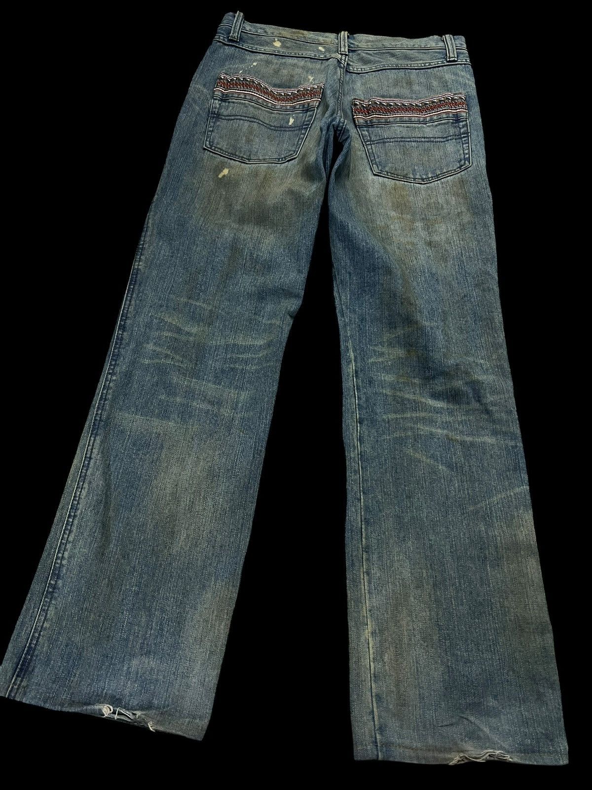 Japanese Brand × Jean × Vintage Japanese brand exhibitionist Distress Dirty Jean Size US 32 / EU 48 - 2 Thumbnail