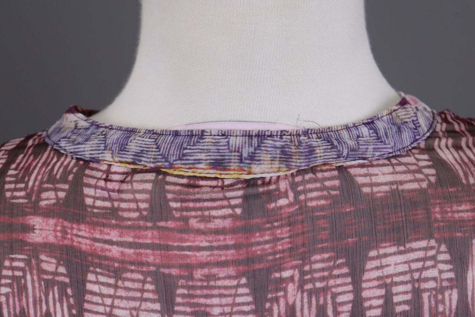 Designer Emily Van Den Bergh Burgundy Aztec Blouse Shirt Size 40 Size M / US 6-8 / IT 42-44 - 10 Thumbnail